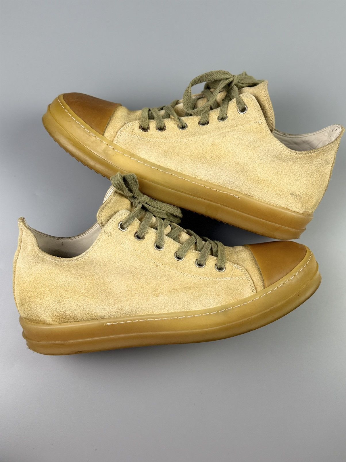 Rick Owens Rick Owens - Gum Sole Suede ‘Ramones’ Low Top Sneakers Size US 8 / EU 41 - 7 Thumbnail