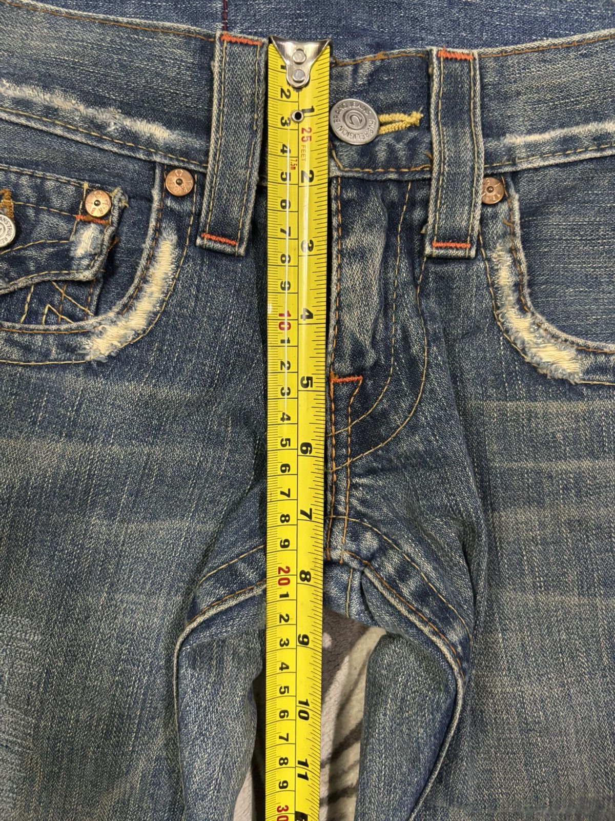 True Religion Vintage True Religion Joey Mud Washed Flare Distressed Jeans Size US 28 / EU 44 - 16 Thumbnail