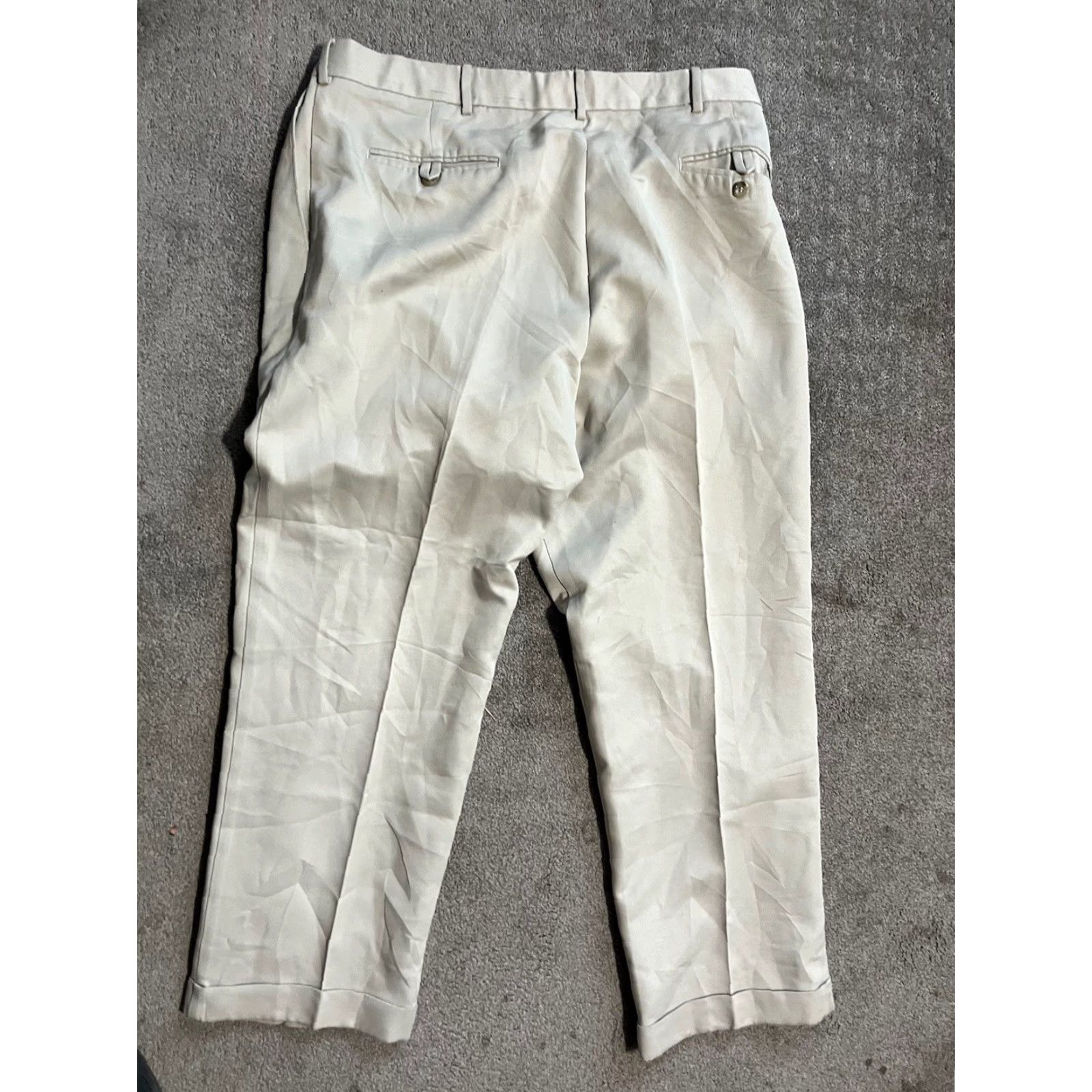 Dockers Dockers Mens Size 38x30 Dress Pants Beige Pleated Chino Pants Classic Fit Straight 90s Army Apple Department Men Size 38 Regular Mens Size US 38 / EU 54 - 3 Thumbnail