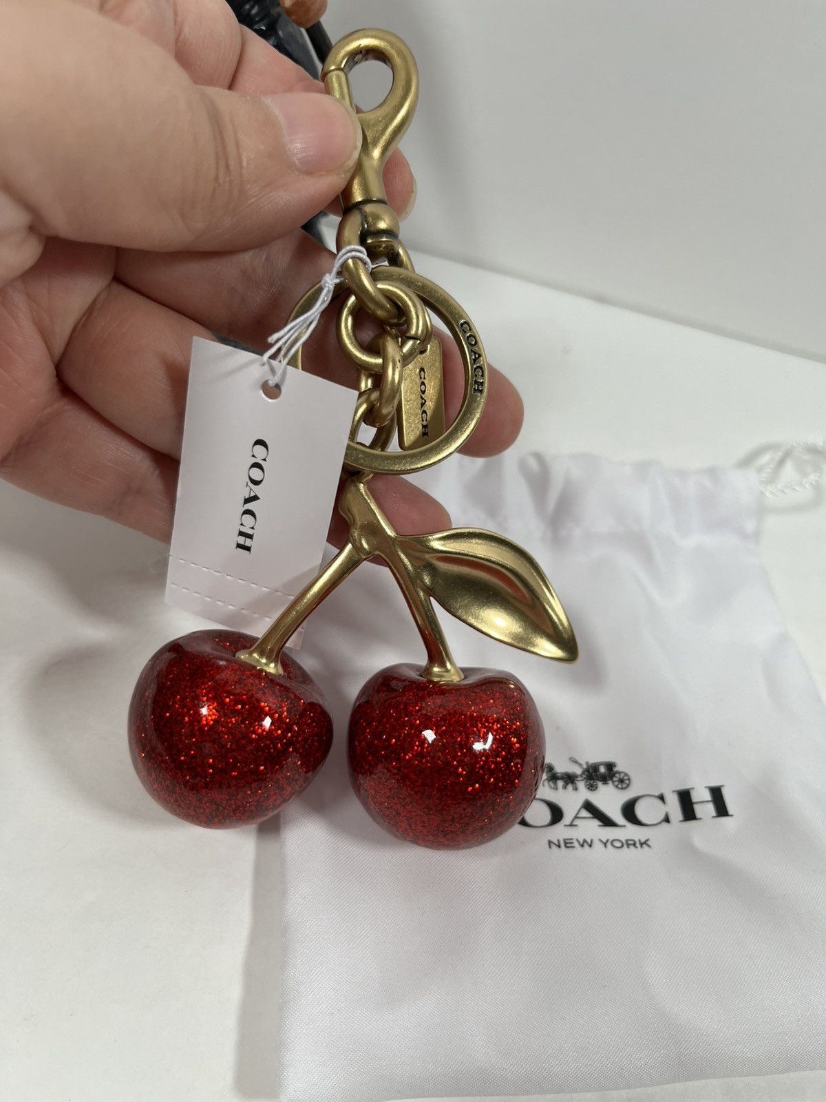 Coach NWT COACH Cherry Red Gold Keychain Bag Size ONE SIZE - 5 Thumbnail