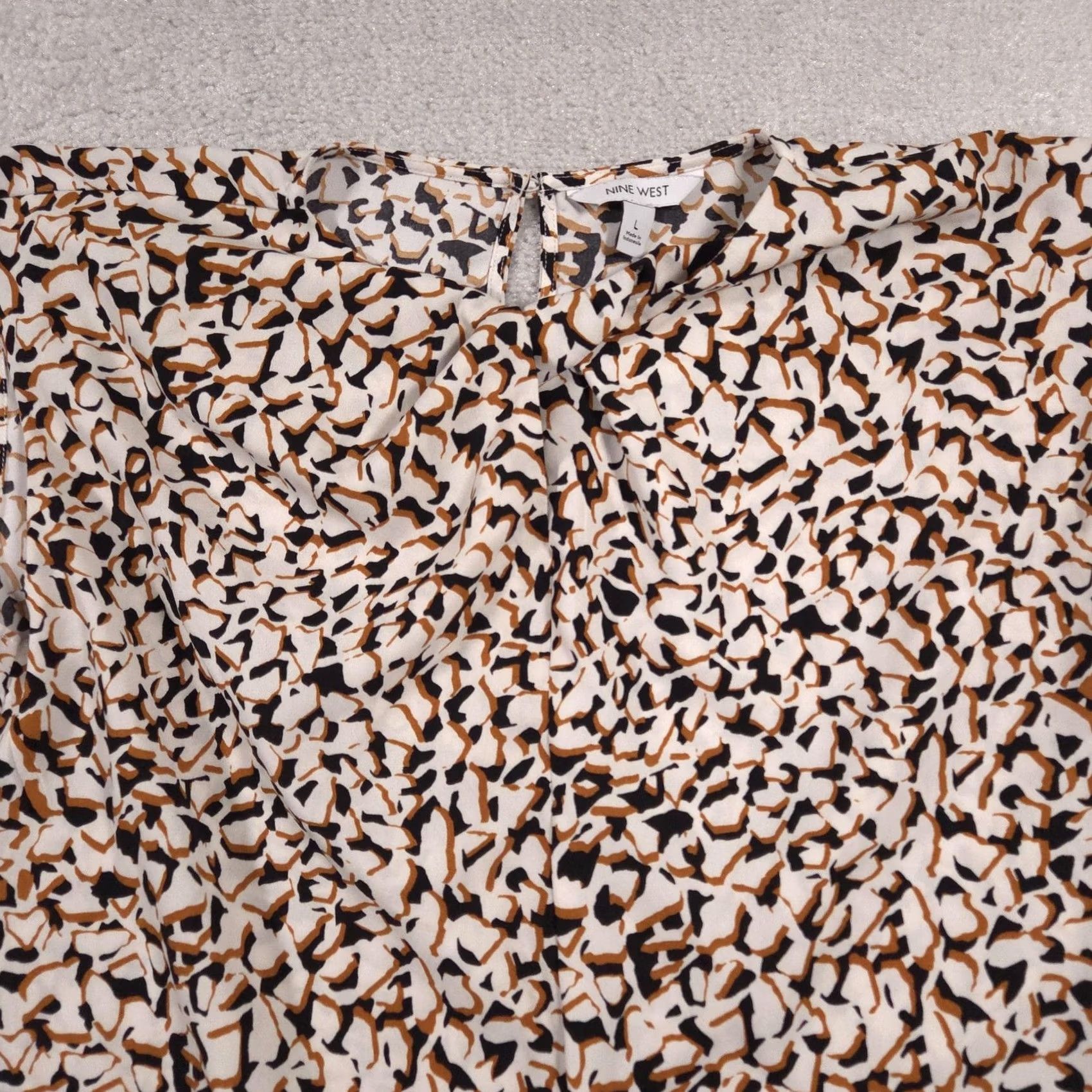 Nine West Nine West Blouse Womens Large Sleeveless Animal Print Top Career Workwear Size L / US 10 / IT 46 - 3 Thumbnail