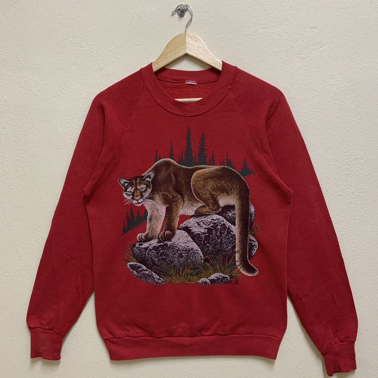 Habitat × Vintage Vintage 90s COUGAR ANIMAL Nature Big image Sweatshirt Size US M / EU 48-50 / 2 - 1 Thumbnail