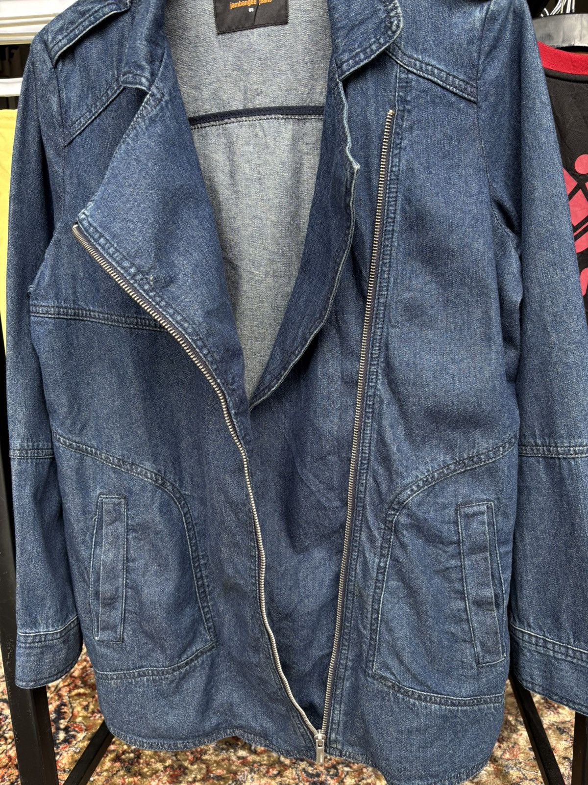Japanese Brand Vintage Asymmetrical Denim Jacket by Jambangee Jeans Size US L / EU 52-54 / 3 - 6 Thumbnail