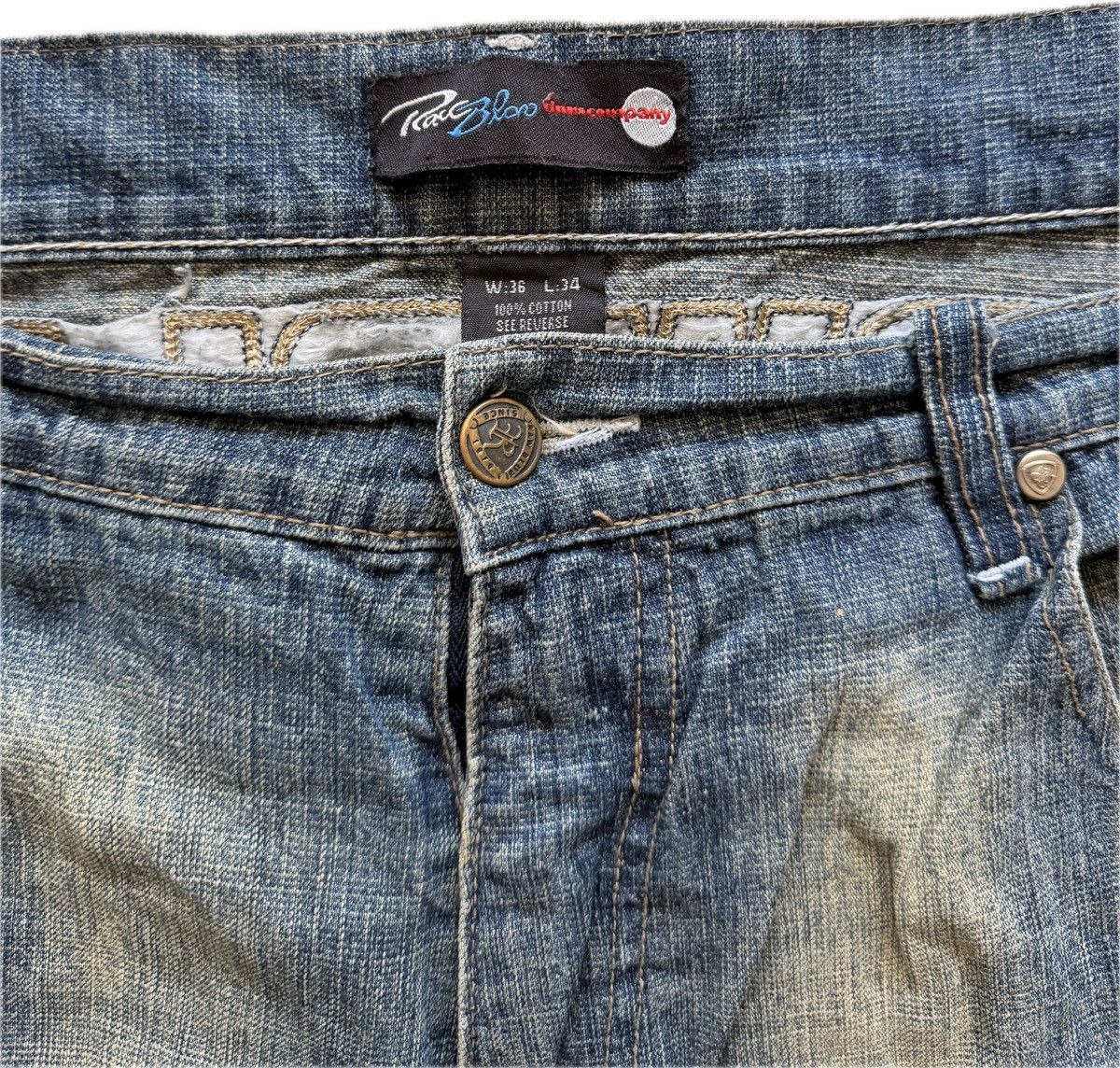 Other Y2K Raw Blue Spelled Out Jeans Size US 36 / EU 52 - 7 Thumbnail