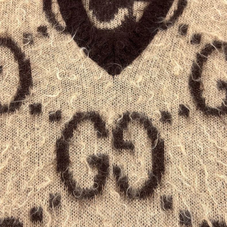 Gucci Gucci Coffee-colored double G logo horsehair sweater 2502-N Size US L / EU 52-54 / 3 - 7 Thumbnail