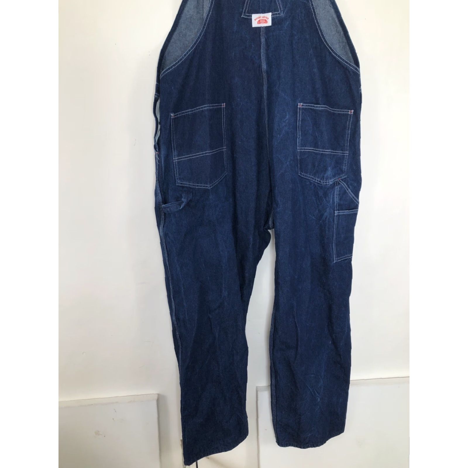 Denime ROUND HOUSE Blue Denim Overalls Mens 48x30 Work Bib Overalls - EXCELLENT Size US 32 / EU 48 - 4 Thumbnail