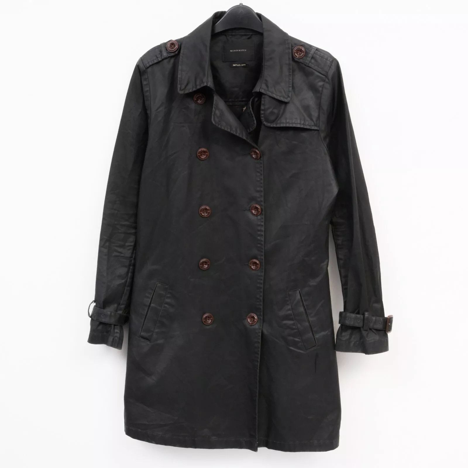 Maison Scotch Women Size 3 Jacket L Cotton Trench Coat Raincoat Mac Cotton Size L / US 10 / IT 46 - 1 Thumbnail