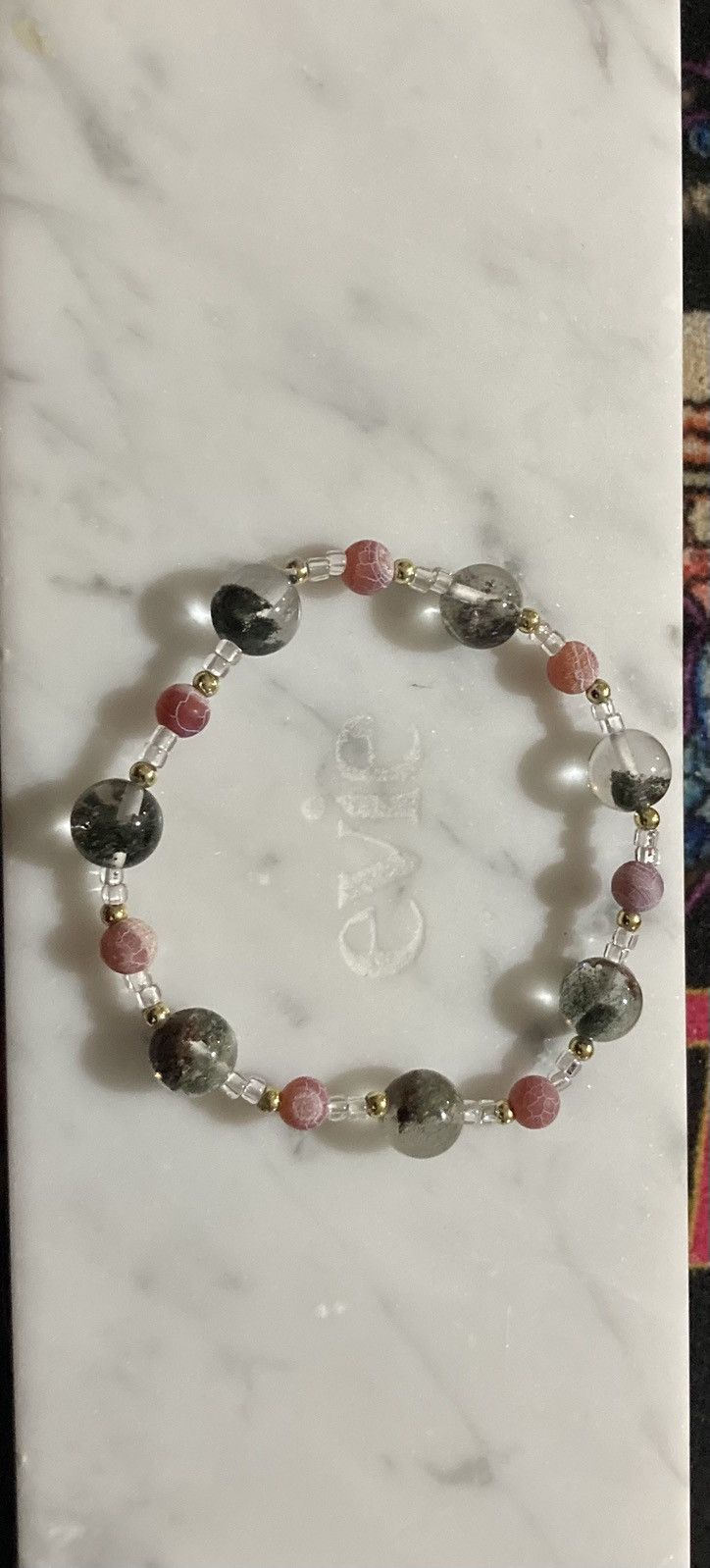Other Clear moss agate and red crackle agate bracelet Size ONE SIZE - 1 Preview