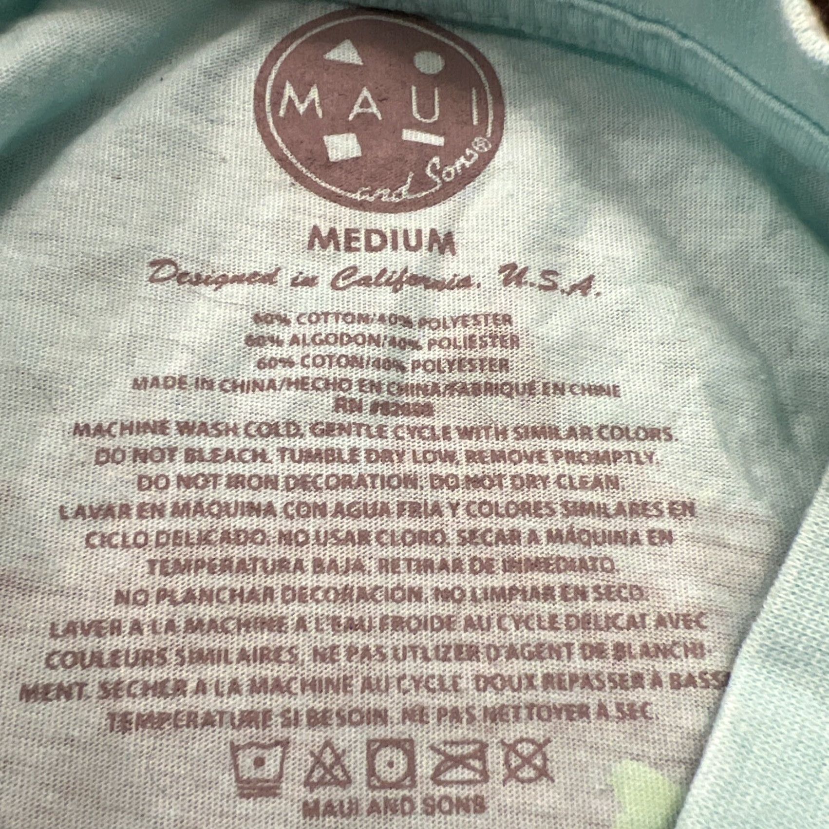 Etro VINTAGE Maui & Sons Shirt Adult Medium Blue Surfer Surfing 90s USA Ocean Lovers Mens T-Shirt Size US M / EU 48-50 / 2 - 6 Thumbnail