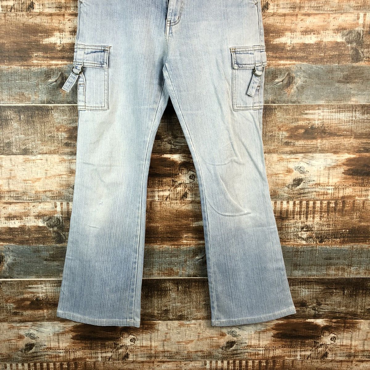 Japanese Brand Back Rush Blue Multipocket bootcut denim Jeans #A2430 Size 27" / US 4 / IT 40 - 3 Thumbnail