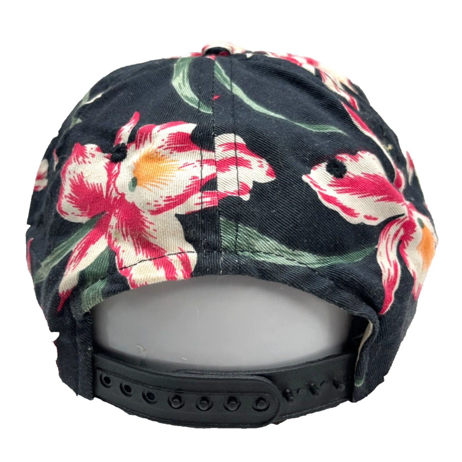 Pinko VINTAGE Desiner Award Headwear Hat Snapback Black Pink Floral Hawaiian Rope 80s 90s Retro Men One Size Cap Size ONE SIZE - 5 Thumbnail