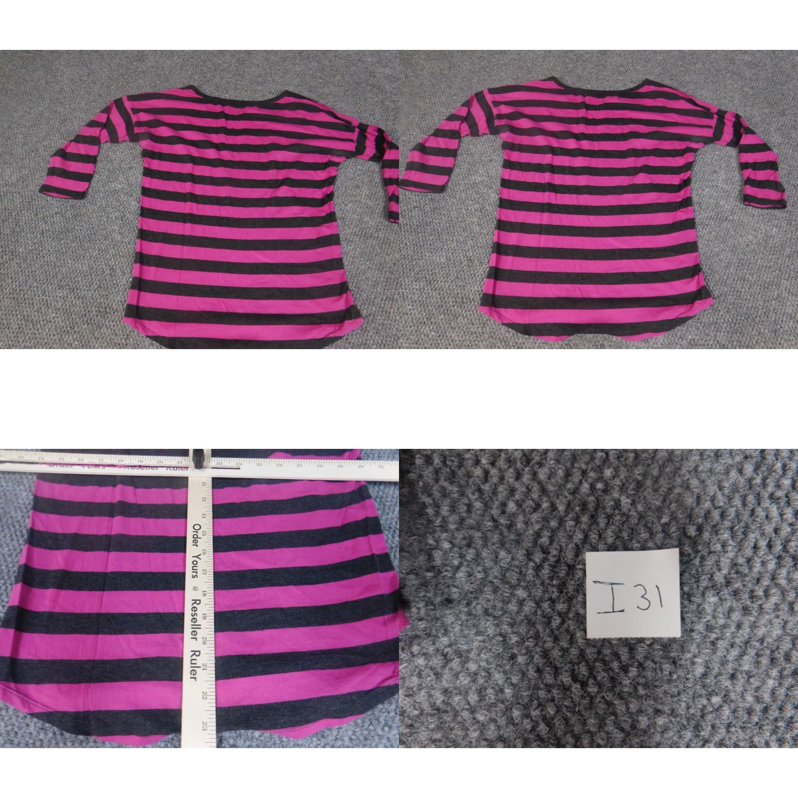 Gap Gap Blouse Women Small Purple Striped Crew Neck Stretch 100% Cotton Casual Shirt S Regular Womens Classics Size S / US 4 / IT 40 - 8 Thumbnail
