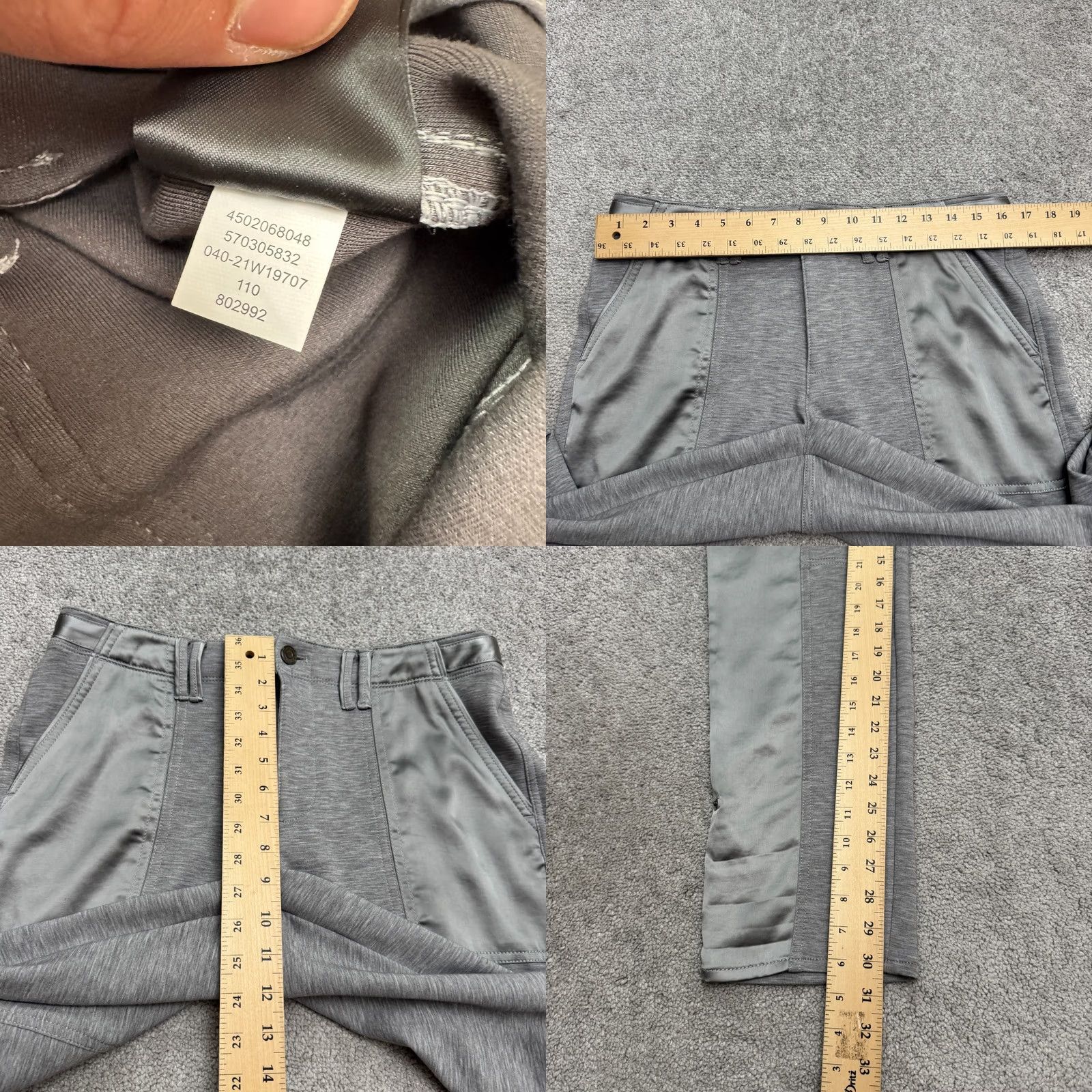 White House Black Market White House Black Market WKND Cropped Straight Leg Pants Women 8 Gray Satin Side Buttons Pockets Stretch Wearable Regular Size 30" / US 8 / IT 44 - 9 Thumbnail