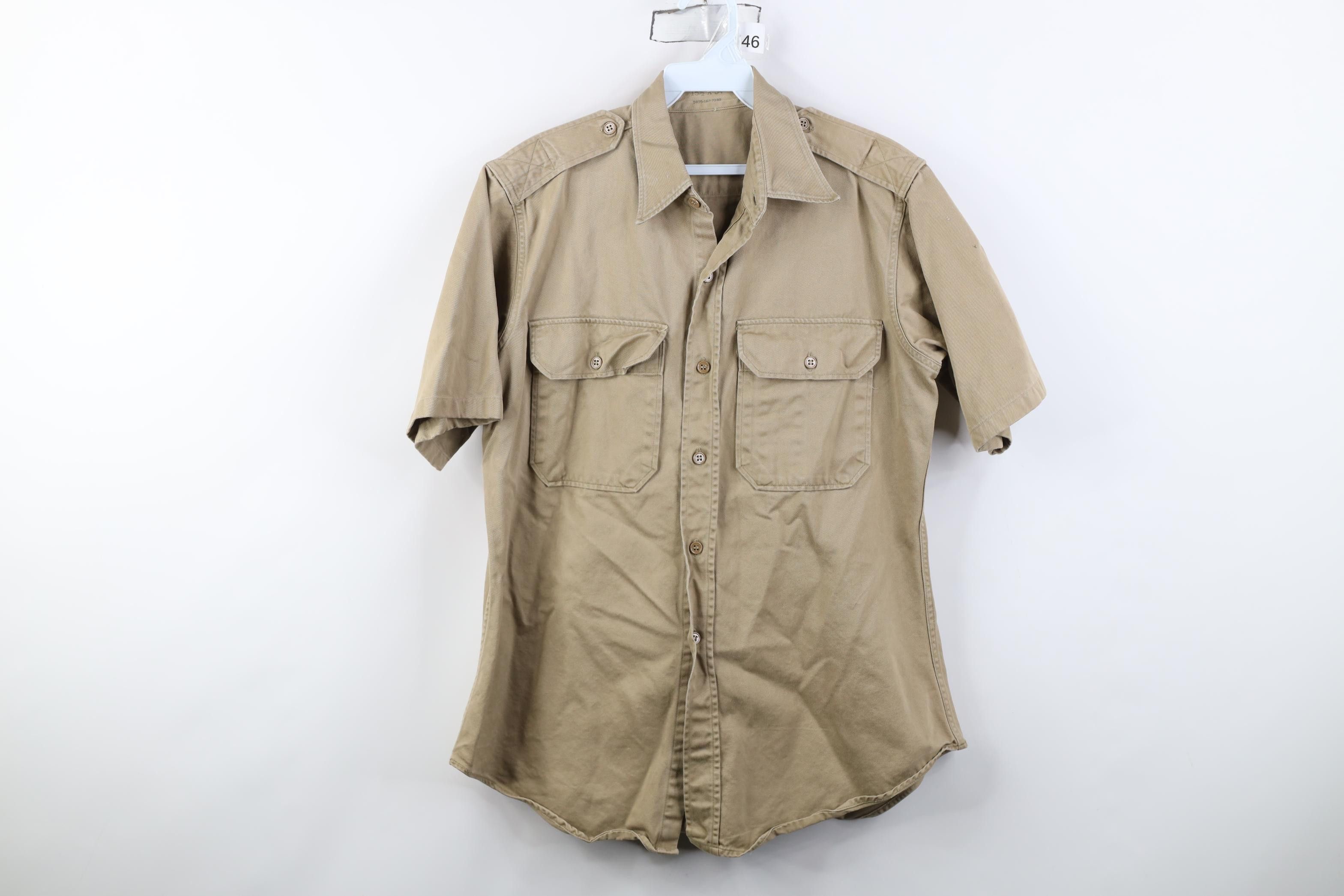 Vintage Vintage 50s Korean War Twill Military Button Shirt USA Size US M / EU 48-50 / 2 - 1 Thumbnail