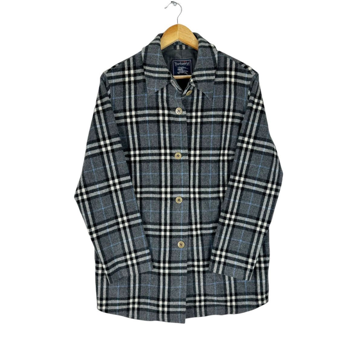 Burberry × Burberry Prorsum × Vintage ☀️BURBERRYS WOOL NOVA CHECK BUTTON JACKET Size M / US 6-8 / IT 42-44 - 5 Thumbnail