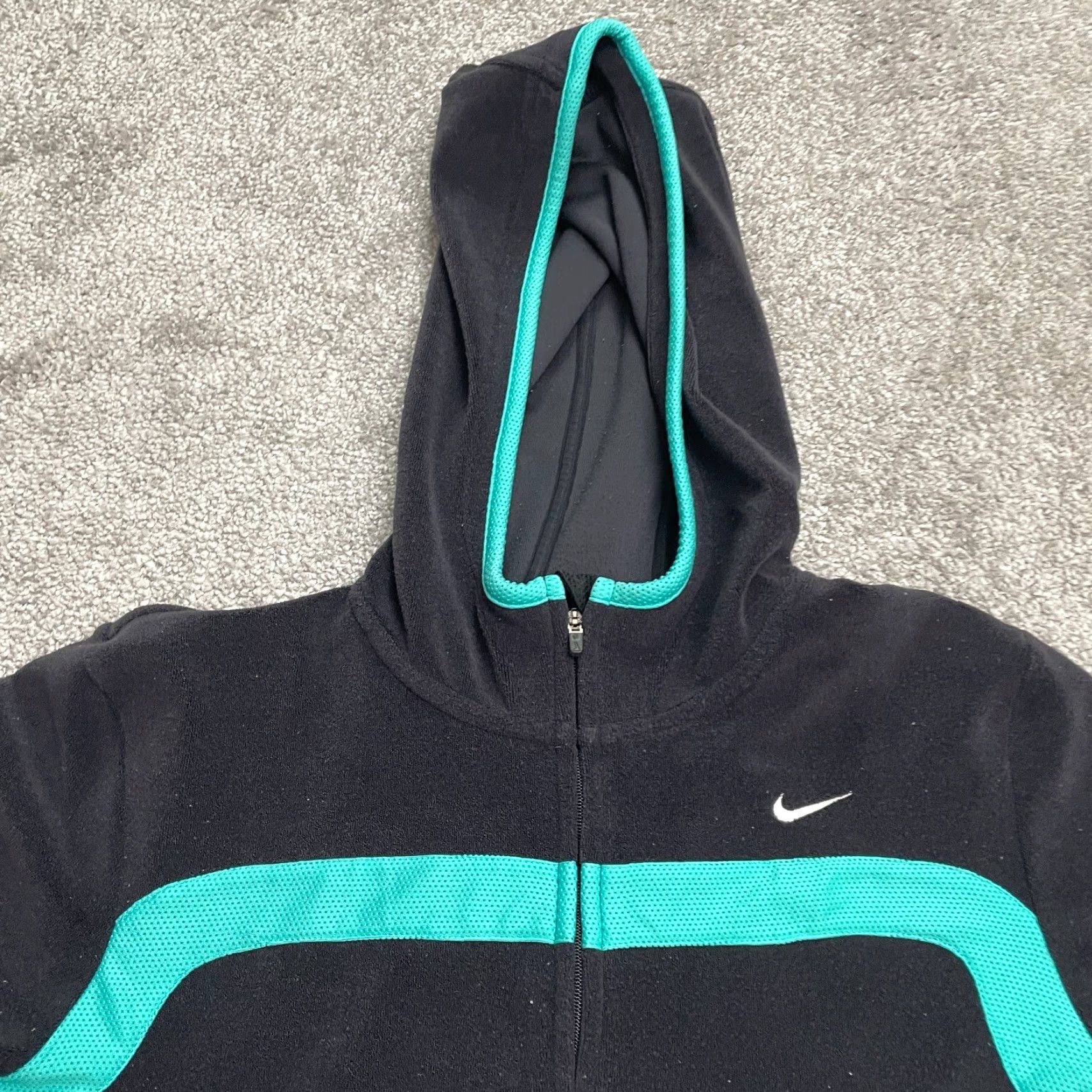 Nike Nike Hoodie Full Zip Sweatshirt Women S Black Blue Zip Pocket Active Comfort Size S / US 4 / IT 40 - 3 Thumbnail