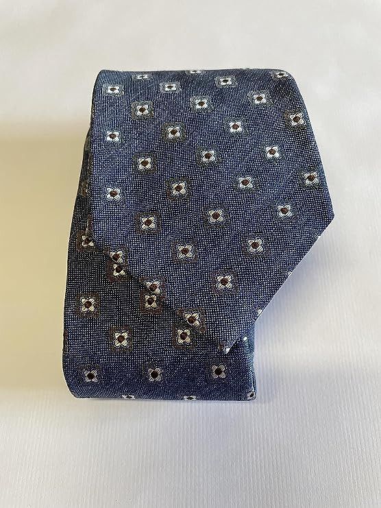 Ermenegildo Zegna Blue Geometric Silk Tie