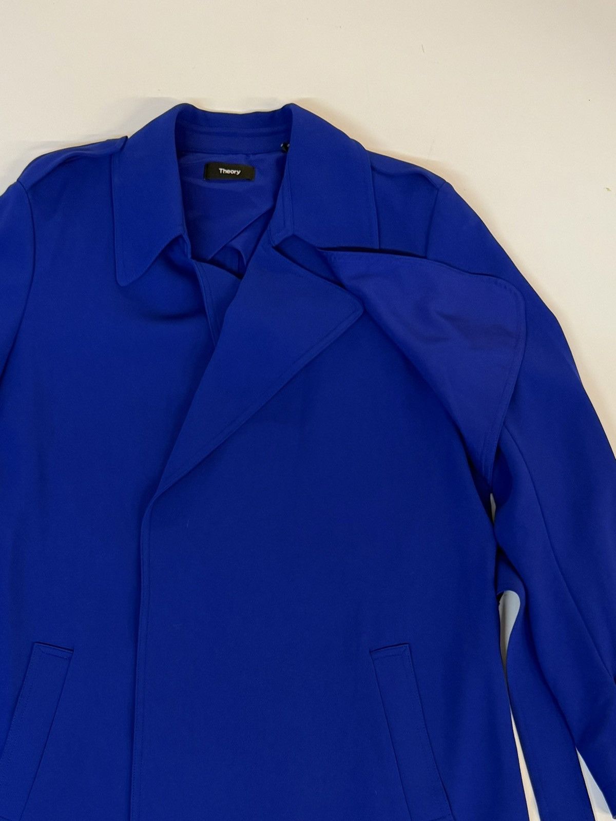 Theory Theory "Oaklane" Trench Coat in Admiral Crepe-Cobalt Blue-L Size L / US 10 / IT 46 - 15 Thumbnail