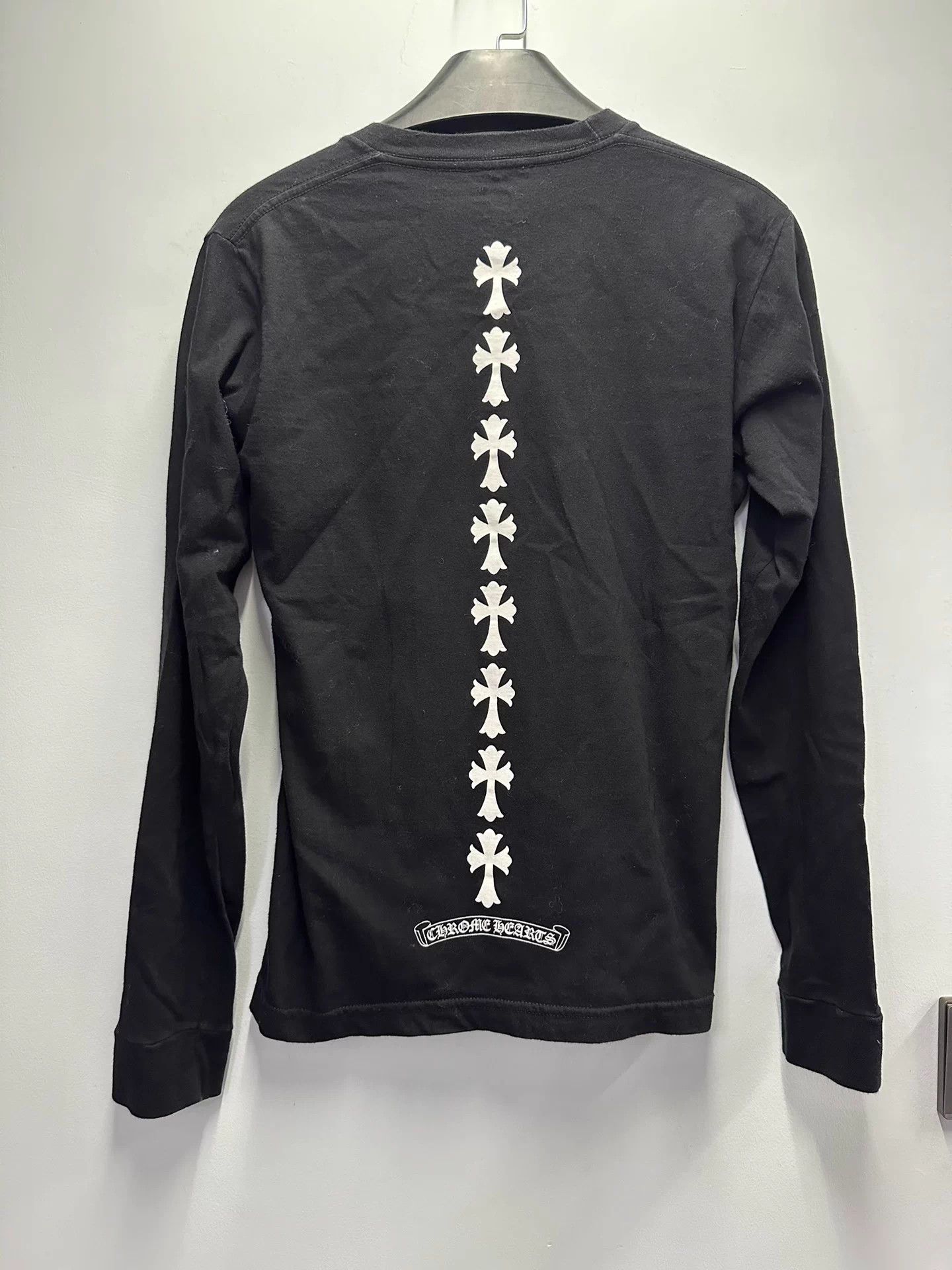Chrome Hearts Chrome Hearts Black Cross Scroll Back String LS Women's L Size L / US 10 / IT 46 - 4 Thumbnail