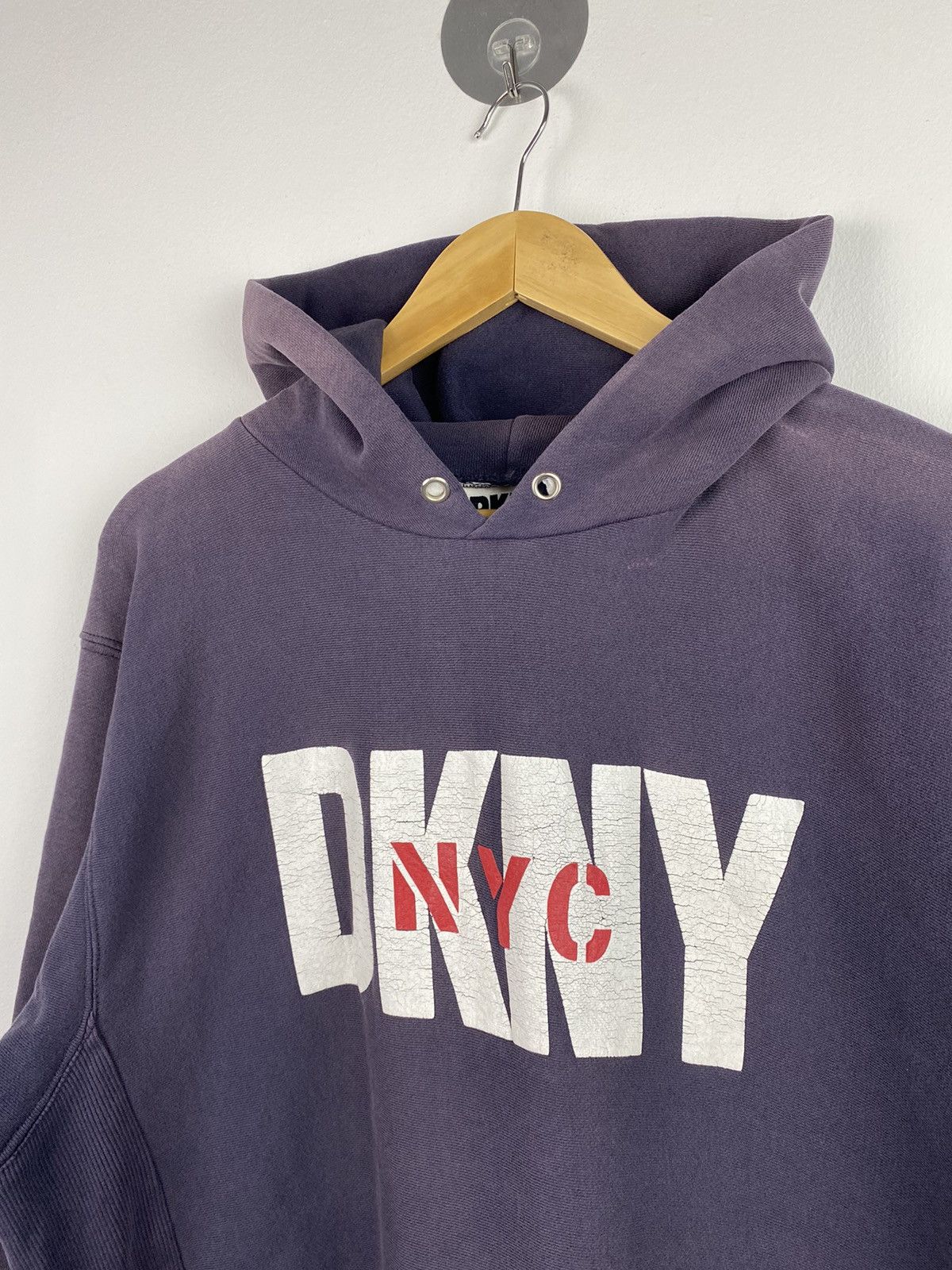 DKNY × Vintage Vintage 90s DKNY Pullover Hoodie Size US L / EU 52-54 / 3 - 2 Thumbnail