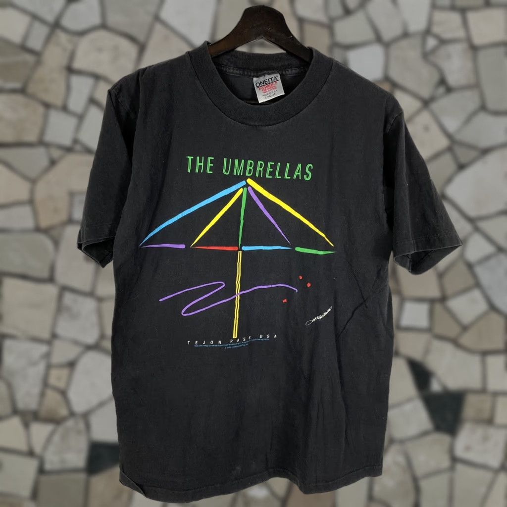 Vintage VINTAGE The Umbrelles Tejon Pass Tshirt 1991 Art Installation Large L 42-44 Mens? Lady? Wait. Size US L / EU 52-54 / 3 - 1 Thumbnail