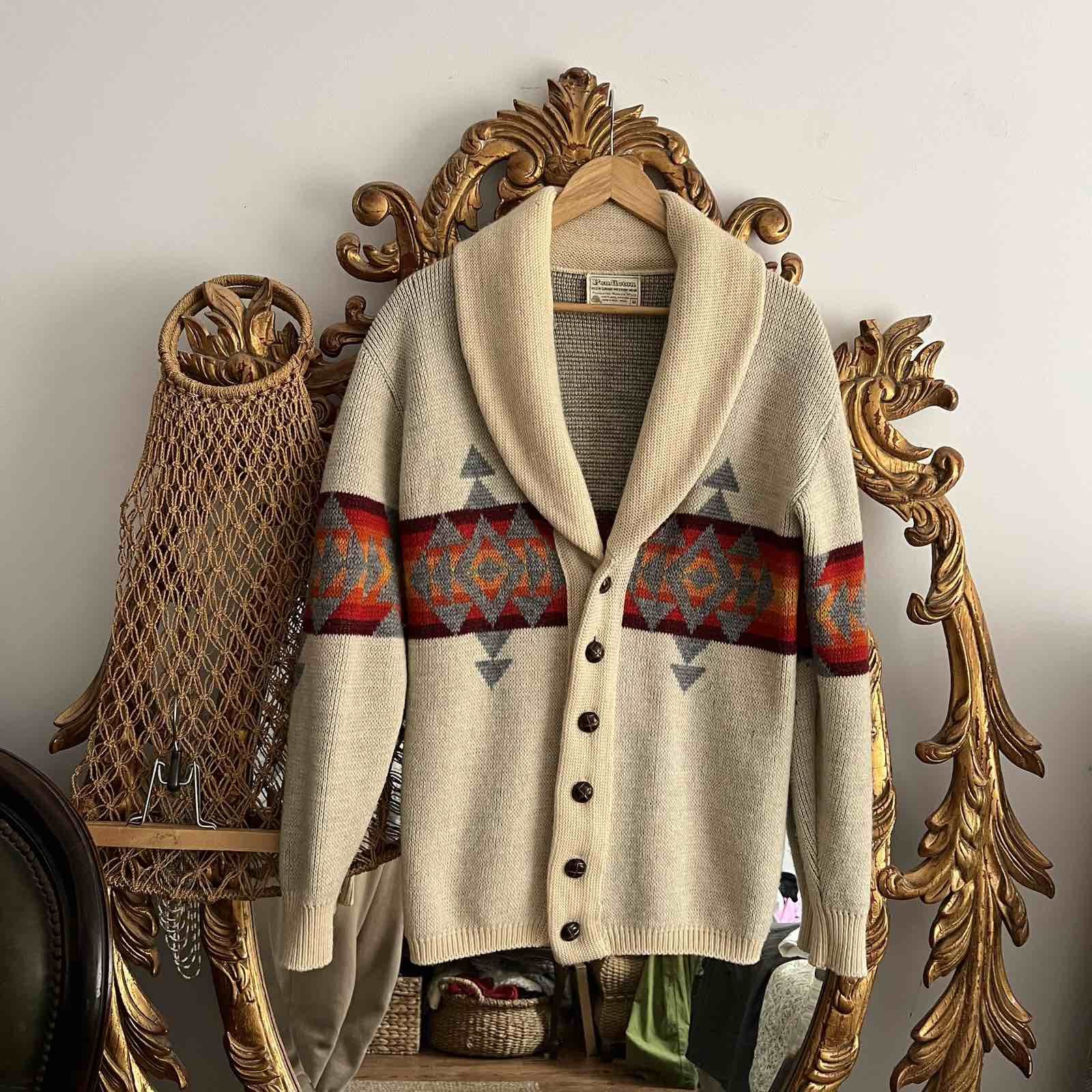Pendleton Distressed Vintage 70's Pendleton Navajo Knitted Cardigan Size US M / EU 48-50 / 2 - 1 Thumbnail
