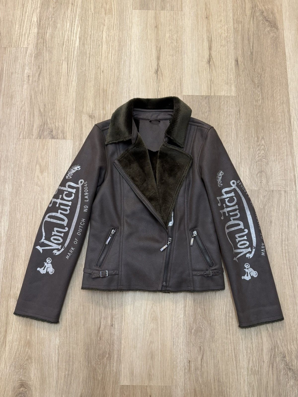 Von Dutch Von Dutch Vintage 00s Biker Jacket Motorcycle Faux Fur S y2k Size S / US 4 / IT 40 - 1 Thumbnail