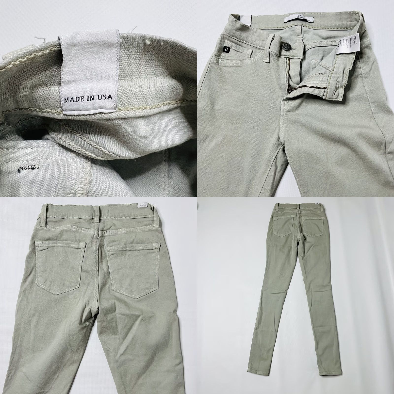 Vintage KanCan Estilo Moto Jeans Women's Skinny Jeans 24x29 Sage Green Low Rise 5-Pocket Design Mens Women Brand KanCan Size 42" / US 20 - 8 Thumbnail