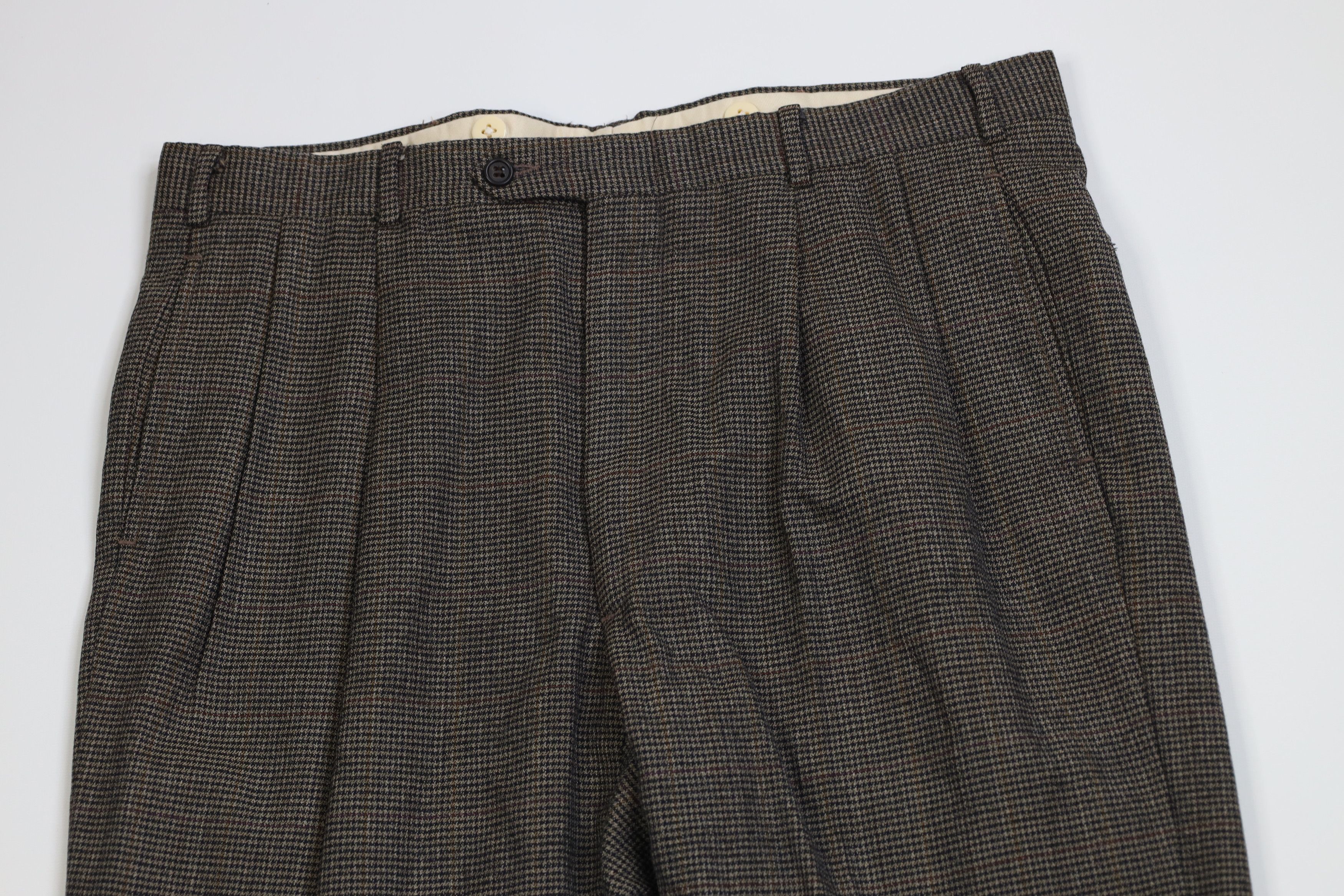 Vintage Vintage 70s Streetwear Wide Leg Chino Pants Houndstooth USA Size US 34 / EU 50 - 2 Thumbnail