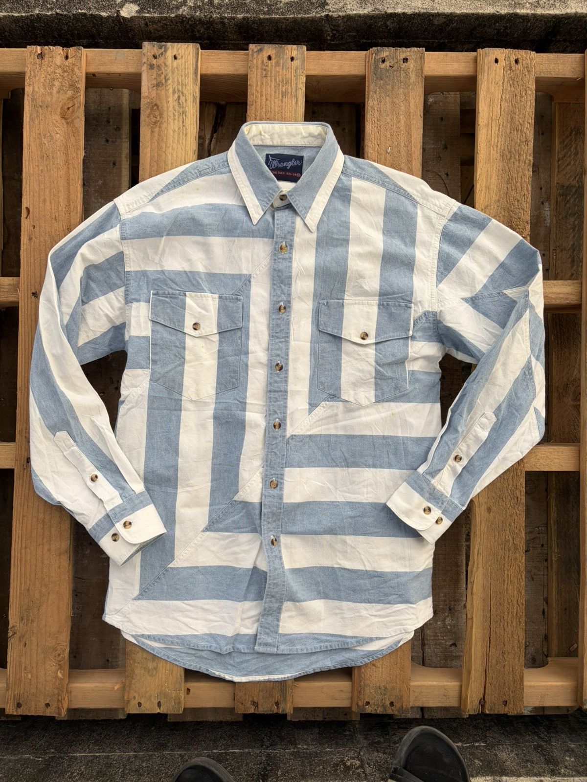 Wrangler Wrangler X-Long Tails Stripe Western Shirt Size US M / EU 48-50 / 2 - 1 Thumbnail