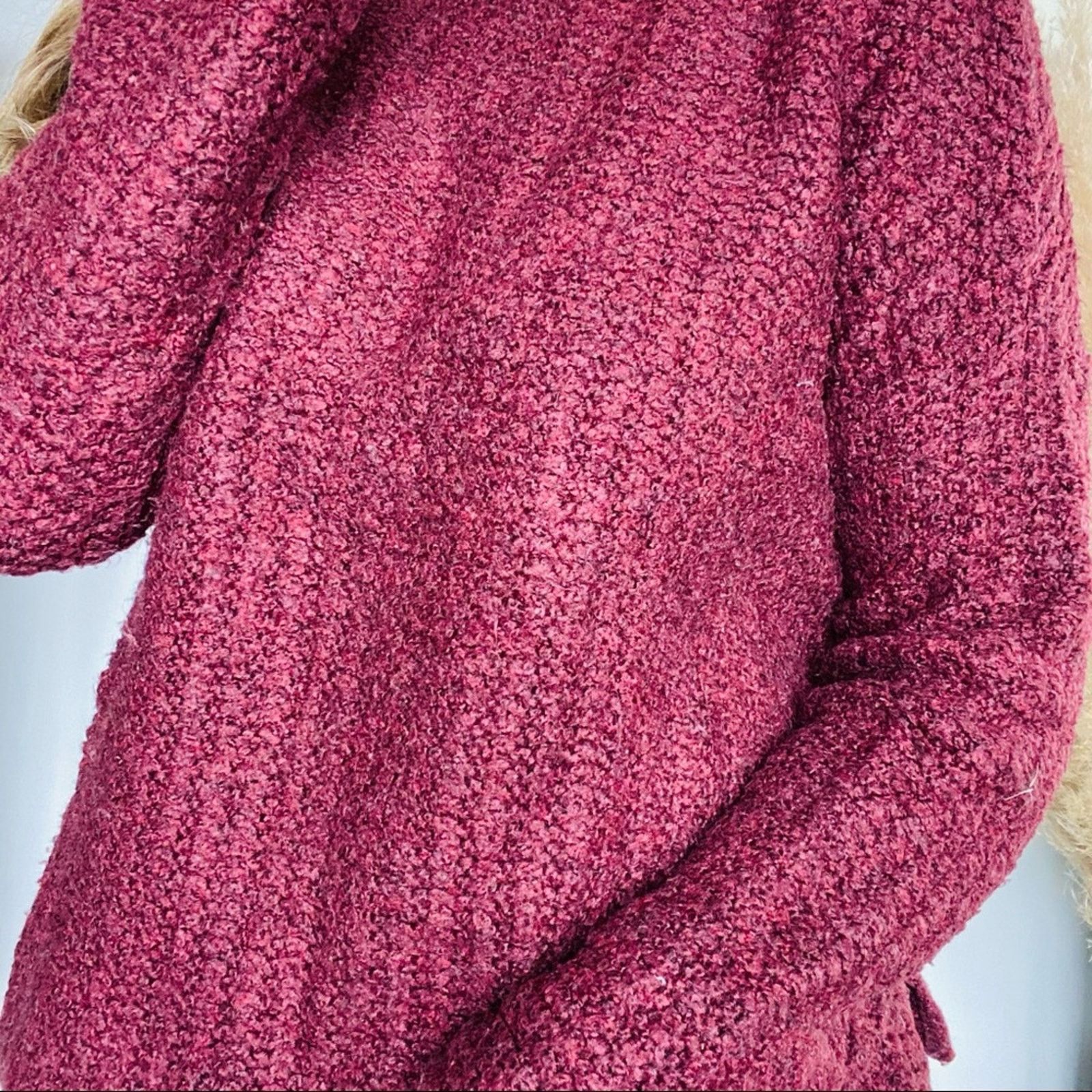 Lou & Grey LOU & GREY Burgundy Maroon Side Slit Knit Pullover Sweater Size S / US 4 / IT 40 - 9 Thumbnail