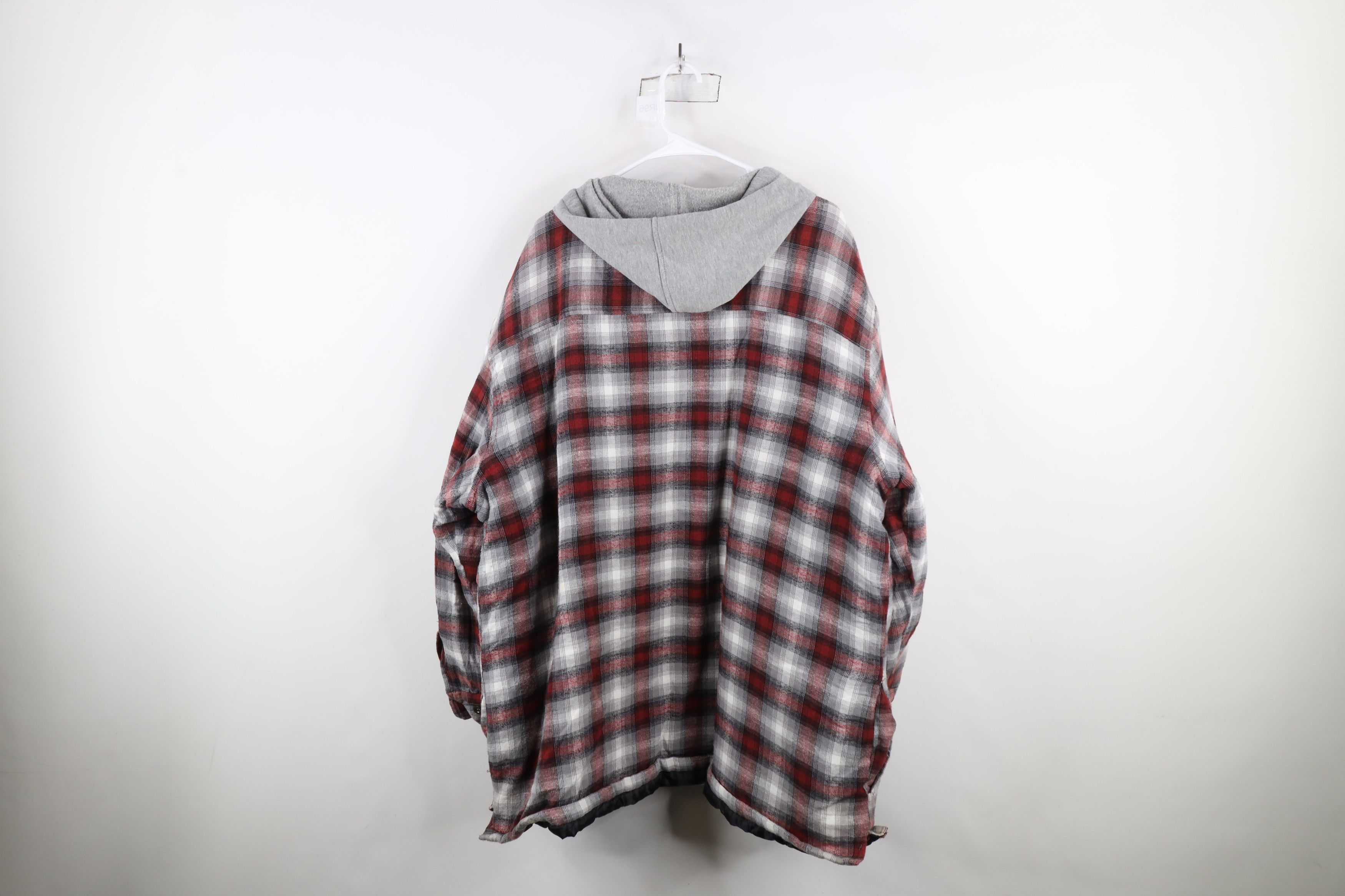 Vintage Vintage 90s Streetwear Flannel Hooded Full Zip Shirt Jacket Size US XXL / EU 58 / 5 - 10 Thumbnail