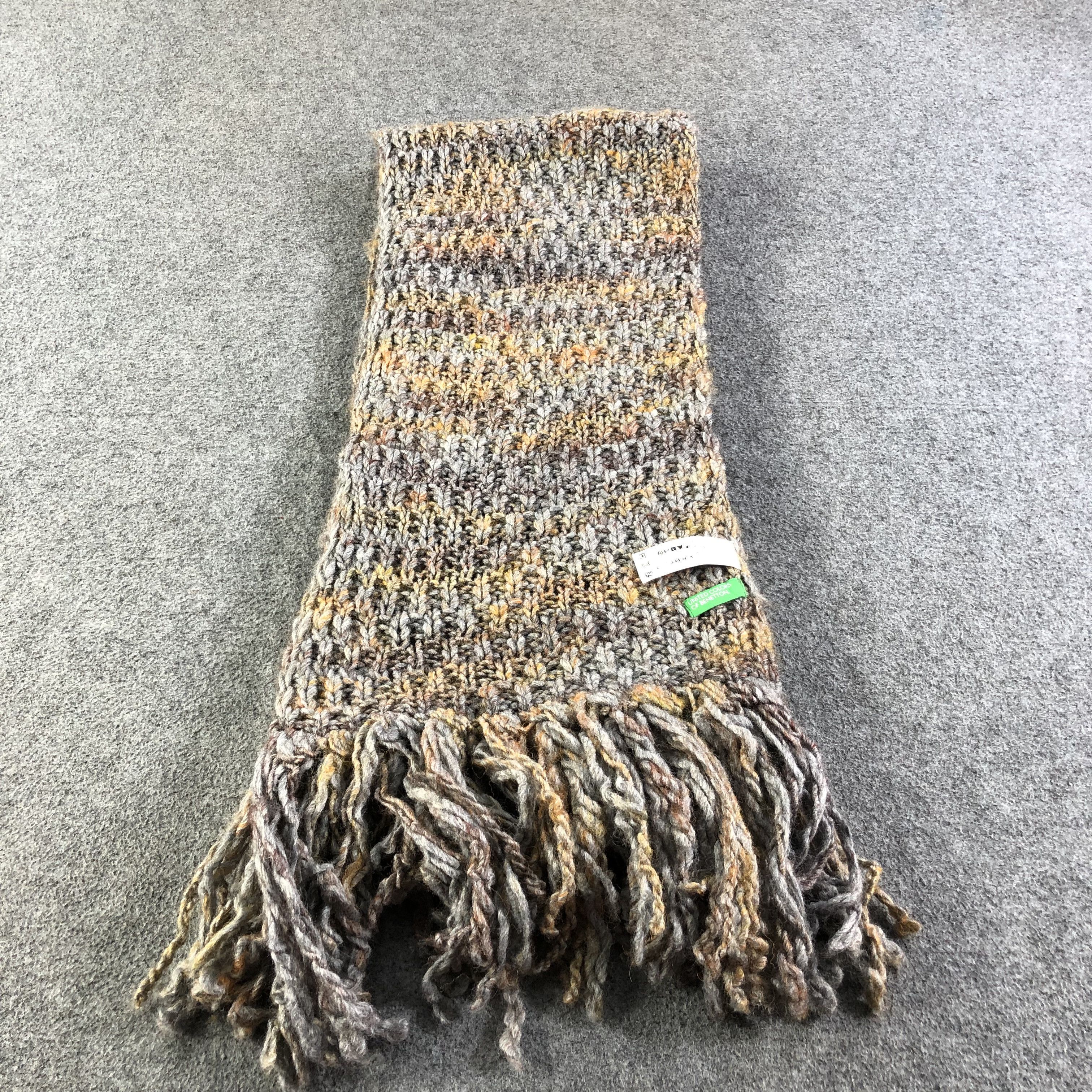 United Colors Of Benetton United Colors of Benetton Long Wool Scarf Muffler V1213 Size ONE SIZE - 2 Thumbnail