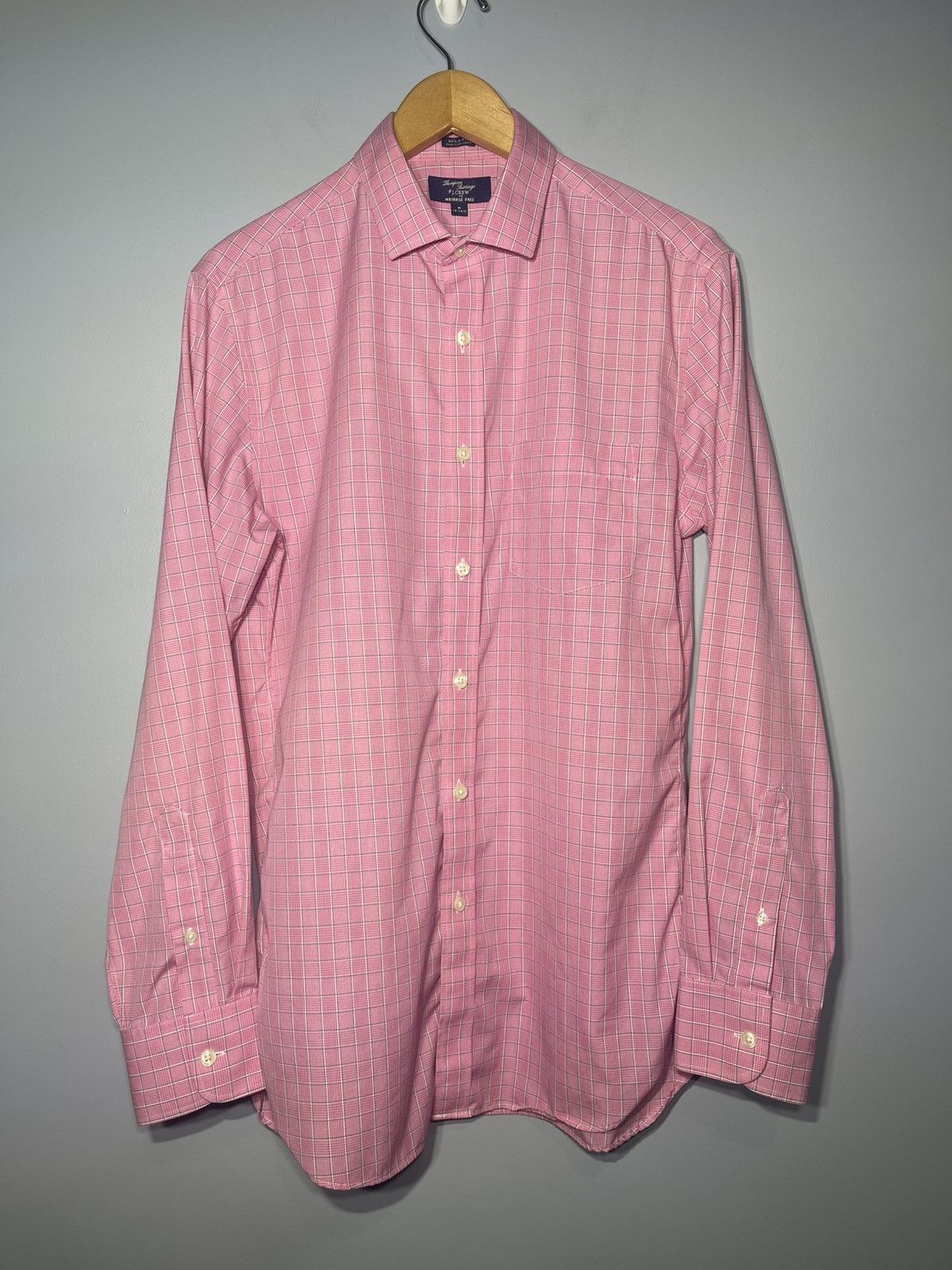 J.Crew JCREW Thompson Shirting 2 Ply Wrinkle Free Sz M 15-15.5 Pink Size US M / EU 48-50 / 2 - 2 Thumbnail
