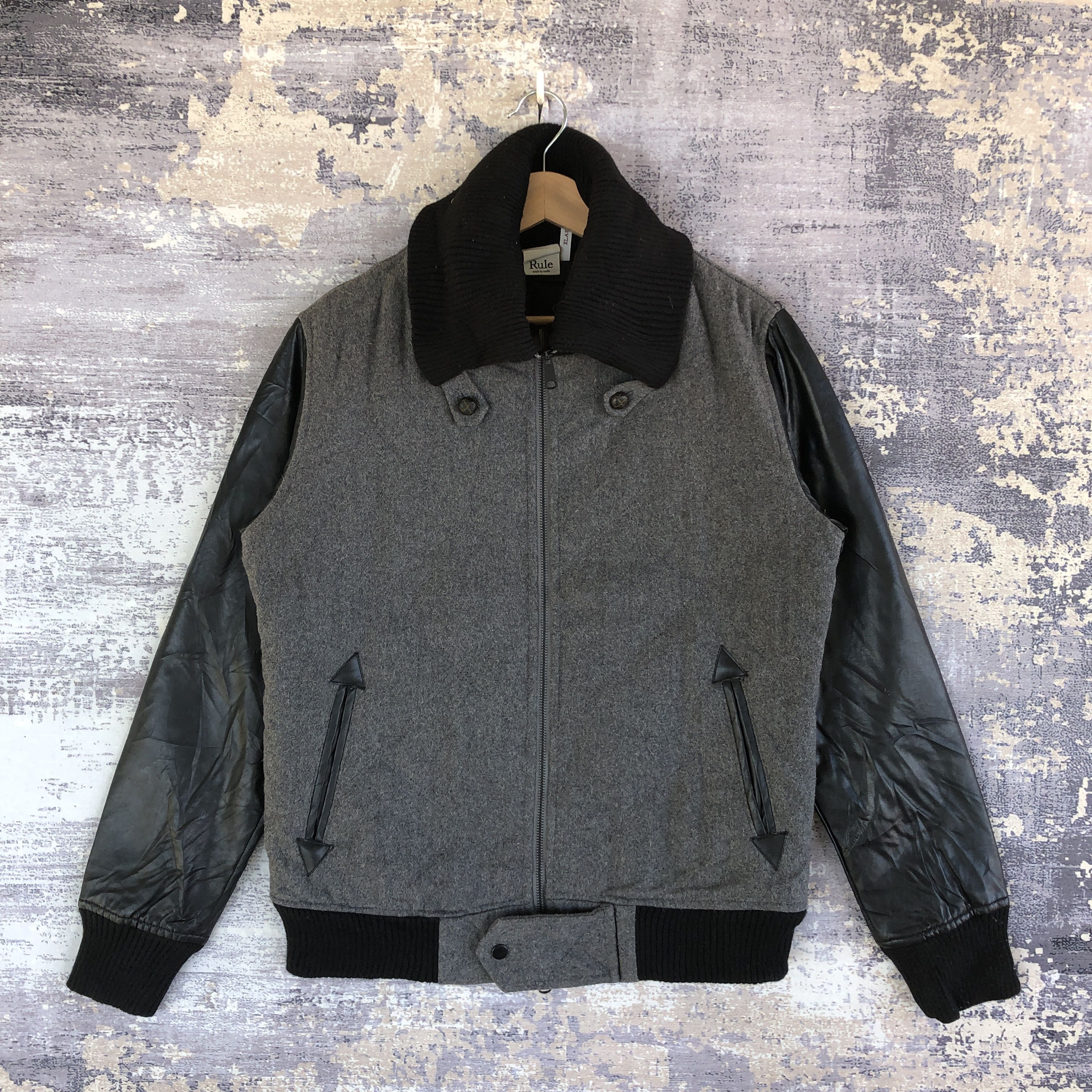 Vintage Vintage Rule Wool Varsity Jacket Leather Riders Wool Jacket Size US M / EU 48-50 / 2 - 1 Thumbnail