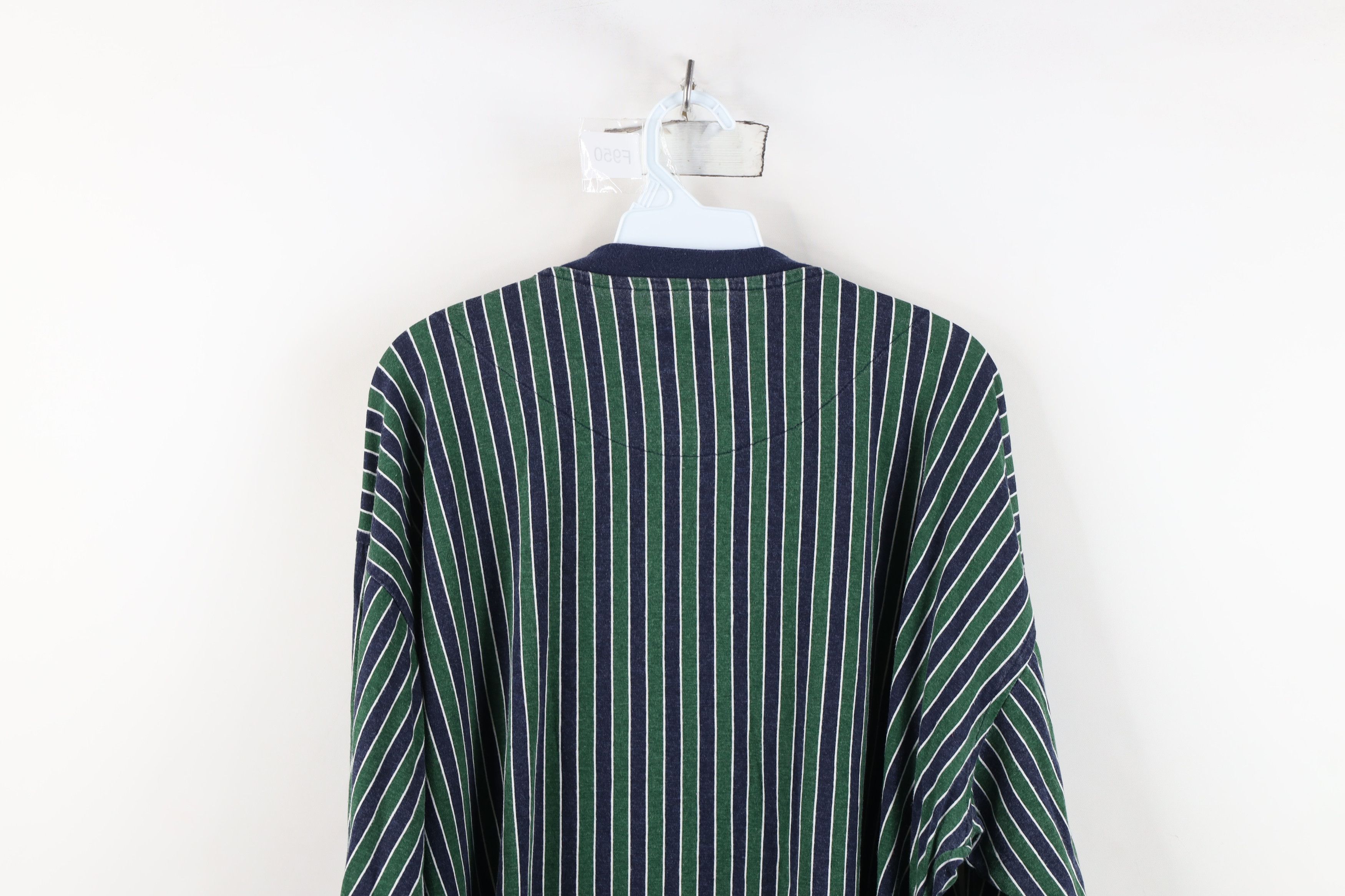 Vintage Vintage 90s Streetwear Striped Long Sleeve Henley T-Shirt Size US XXL / EU 58 / 5 - 10 Thumbnail