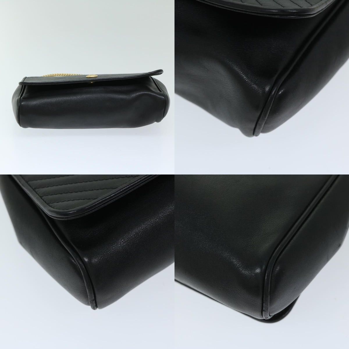Celine CELINE Chain Shoulder Bag Leather Black Size ONE SIZE - 10 Thumbnail