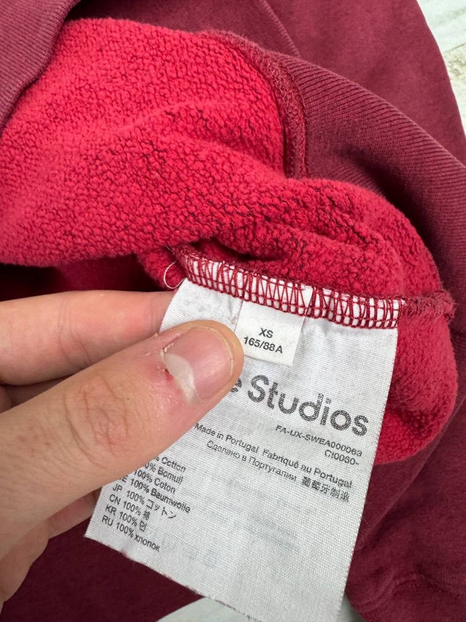 Acne Studios Acne Studios Crew Neck Sweatshirt Oversized Burgundy Size US XS / EU 42 / 0 - 8 Thumbnail