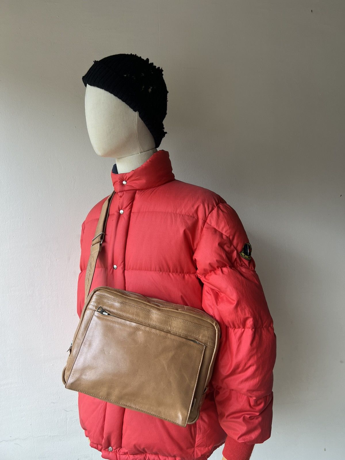 Porter Yoshida Co Vintage Porter By Yoshida Patina Leather Bag Messenger in Beige, Men's