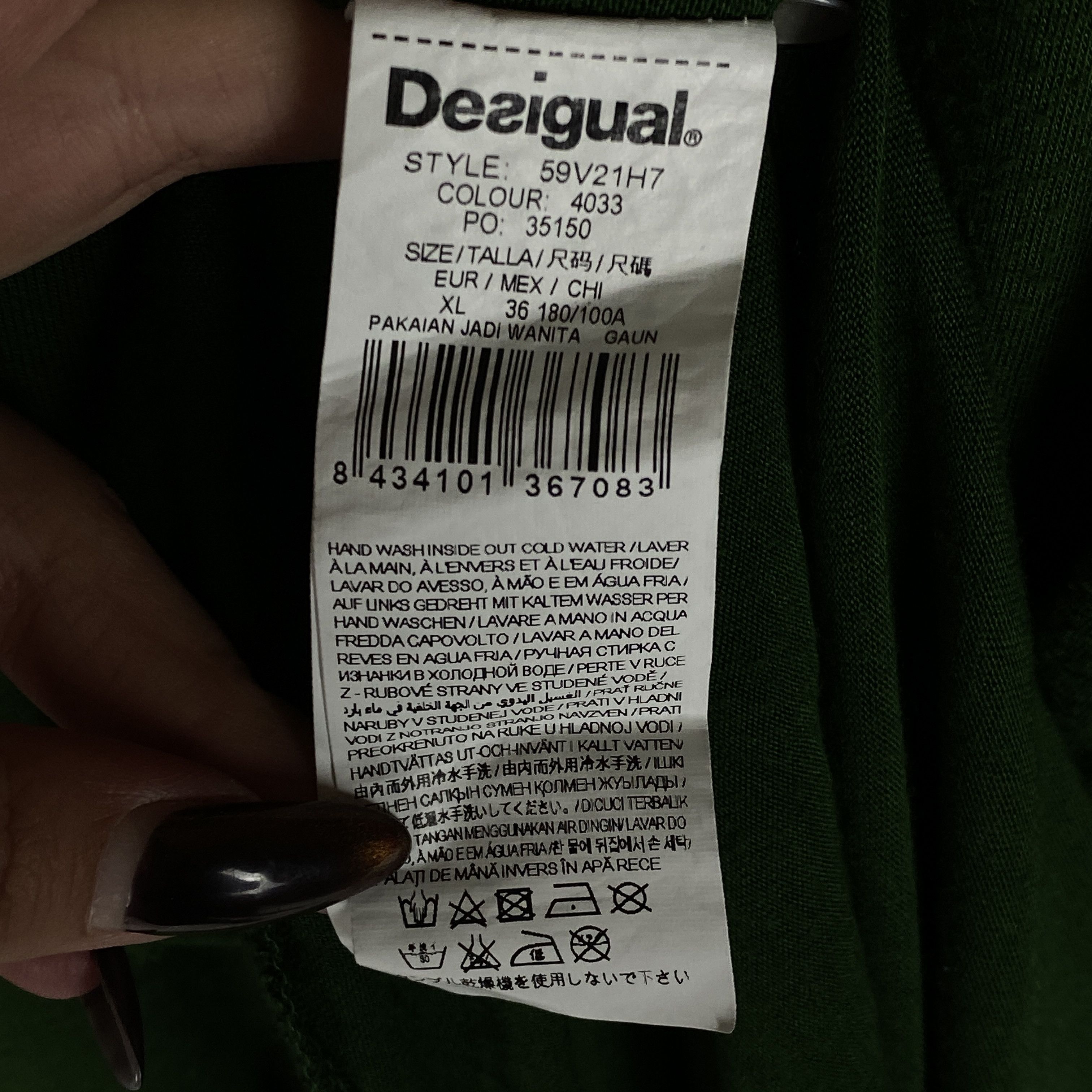Desigual Desigual Dress Women's Size XL Green Long Sleeve Size XL / US 12-14 / IT 48-50 - 6 Thumbnail