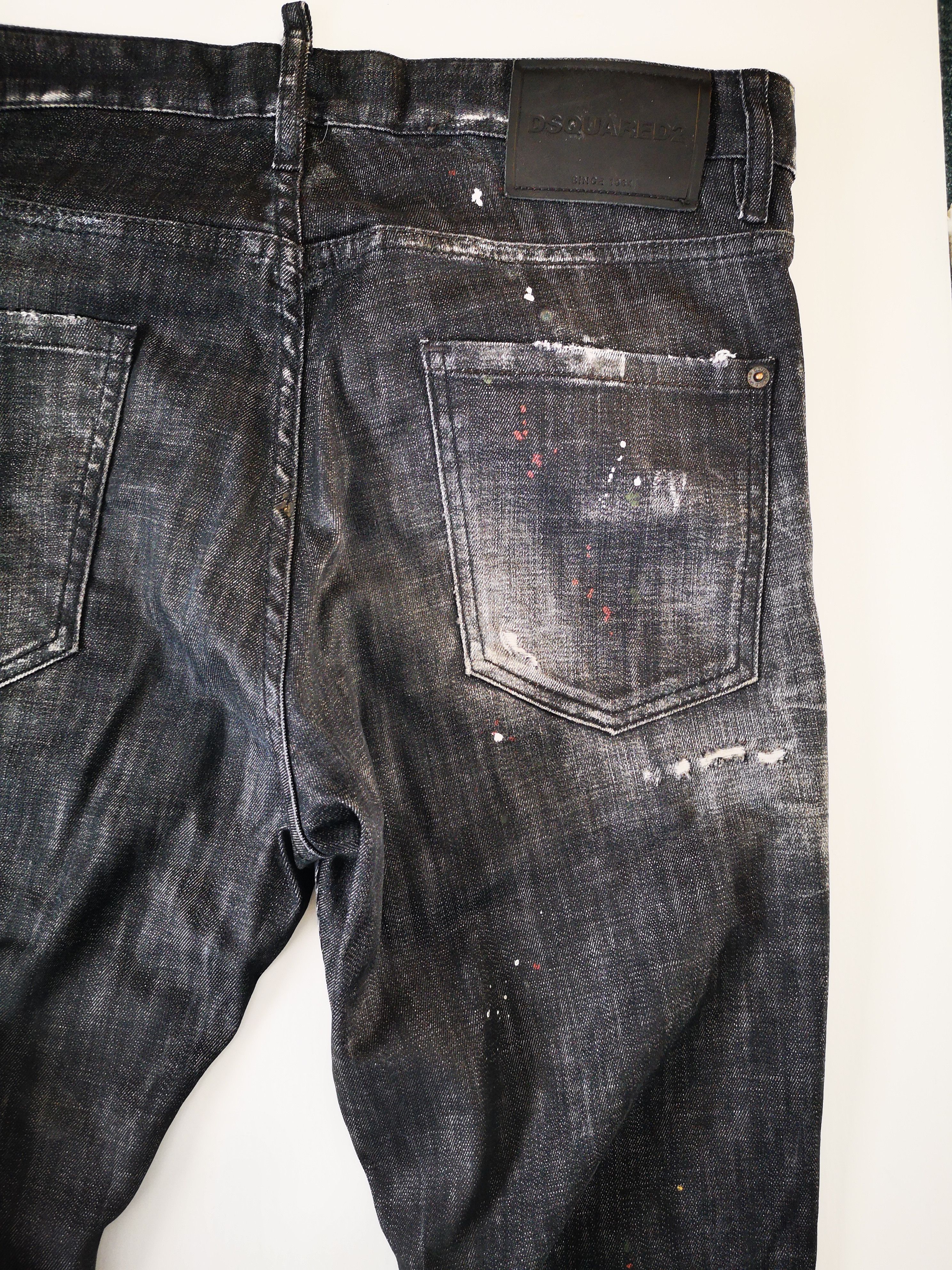 Dsquared2 DSQUARED2 24' BLACK USED DENIM PAINTED COOL GUY JEANS GR. 48 Size US 32 / EU 48 - 7 Thumbnail