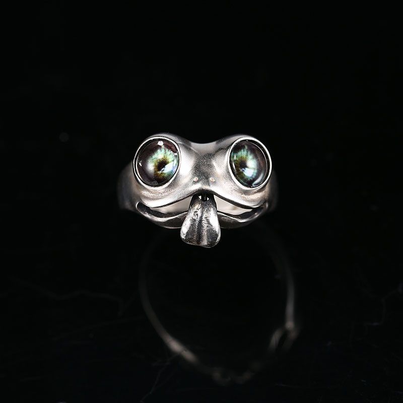 Jewelry × Vintage Cute tongue twisting frog ring Size ONE SIZE - 4 Thumbnail