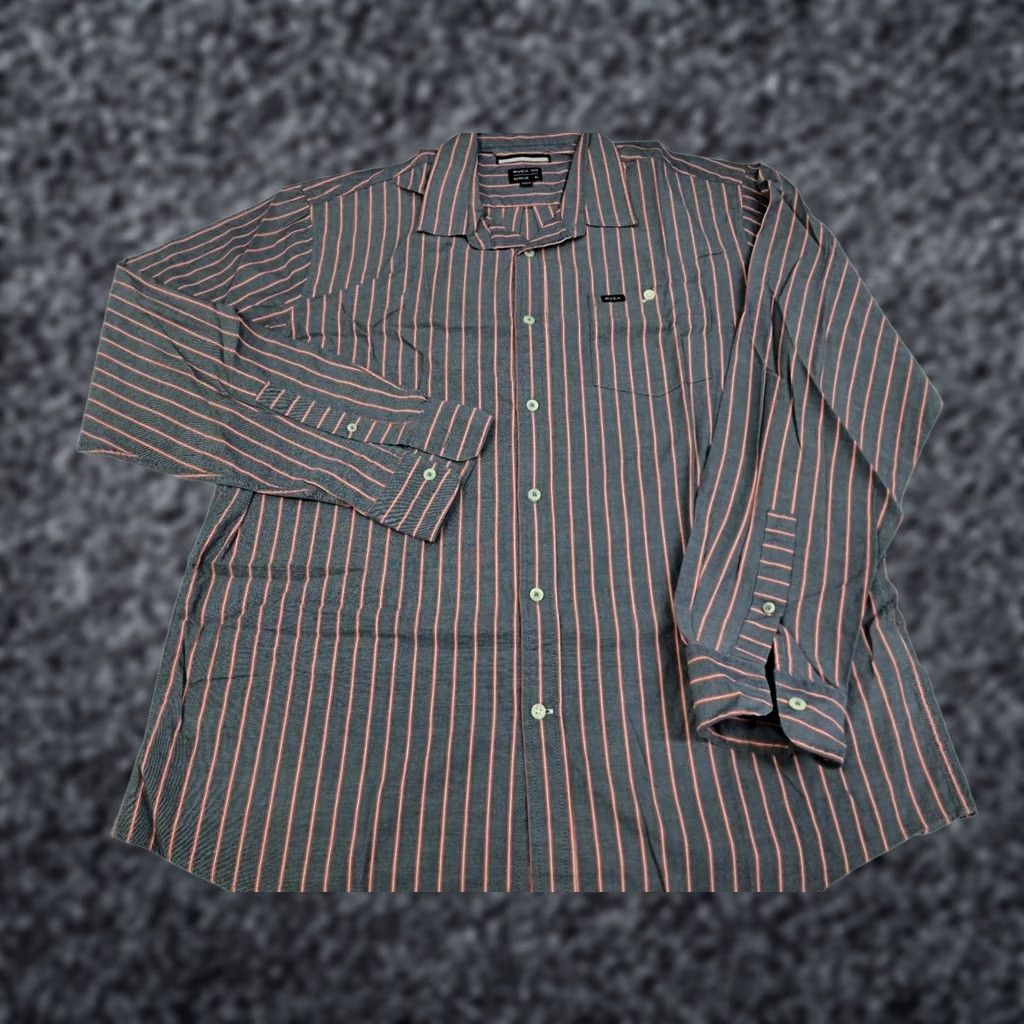 RVCA RVCA Shirt Men's Regular Long Sleeve Striped Button-Up XL Multicolor Size US XL / EU 56 / 4 - 1 Thumbnail
