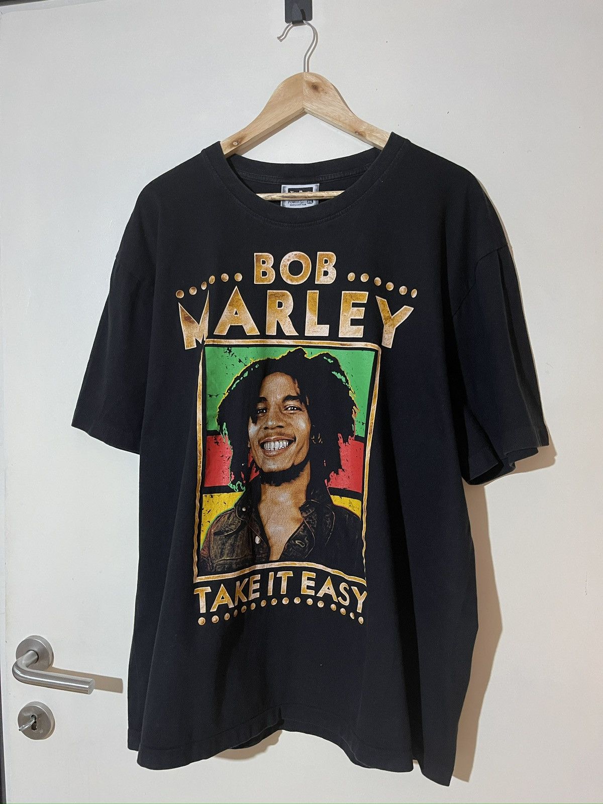 Bob Marley × Vintage Vintage 90’s Bob Marley Take It Easy Rock Band T-Shirt Size US XXL / EU 58 / 5 - 7 Thumbnail