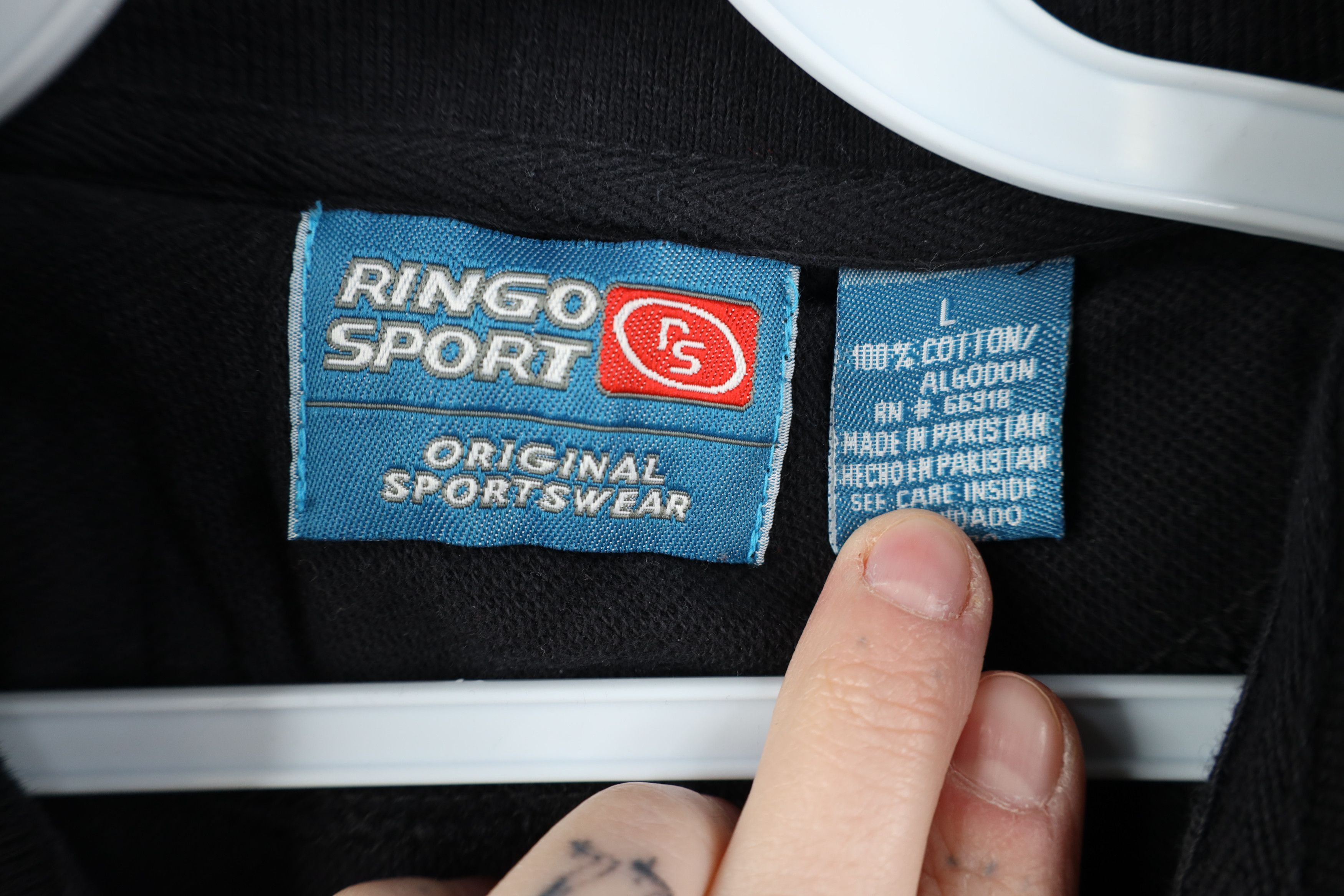 Vintage Vintage 90s Streetwear Baggy Heavyweight Polo Shirt Black Size US L / EU 52-54 / 3 - 9 Thumbnail
