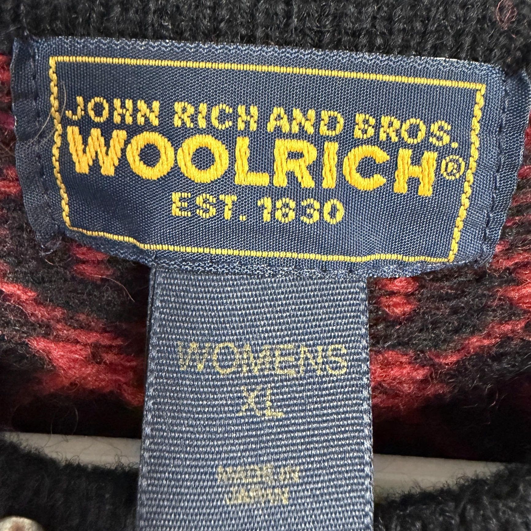Vintage Vtg 90s Woolrich Cardigan Sweater Womens XL Red Fair Isle Wool Nordic Cabincore Size XL / US 12-14 / IT 48-50 - 5 Thumbnail