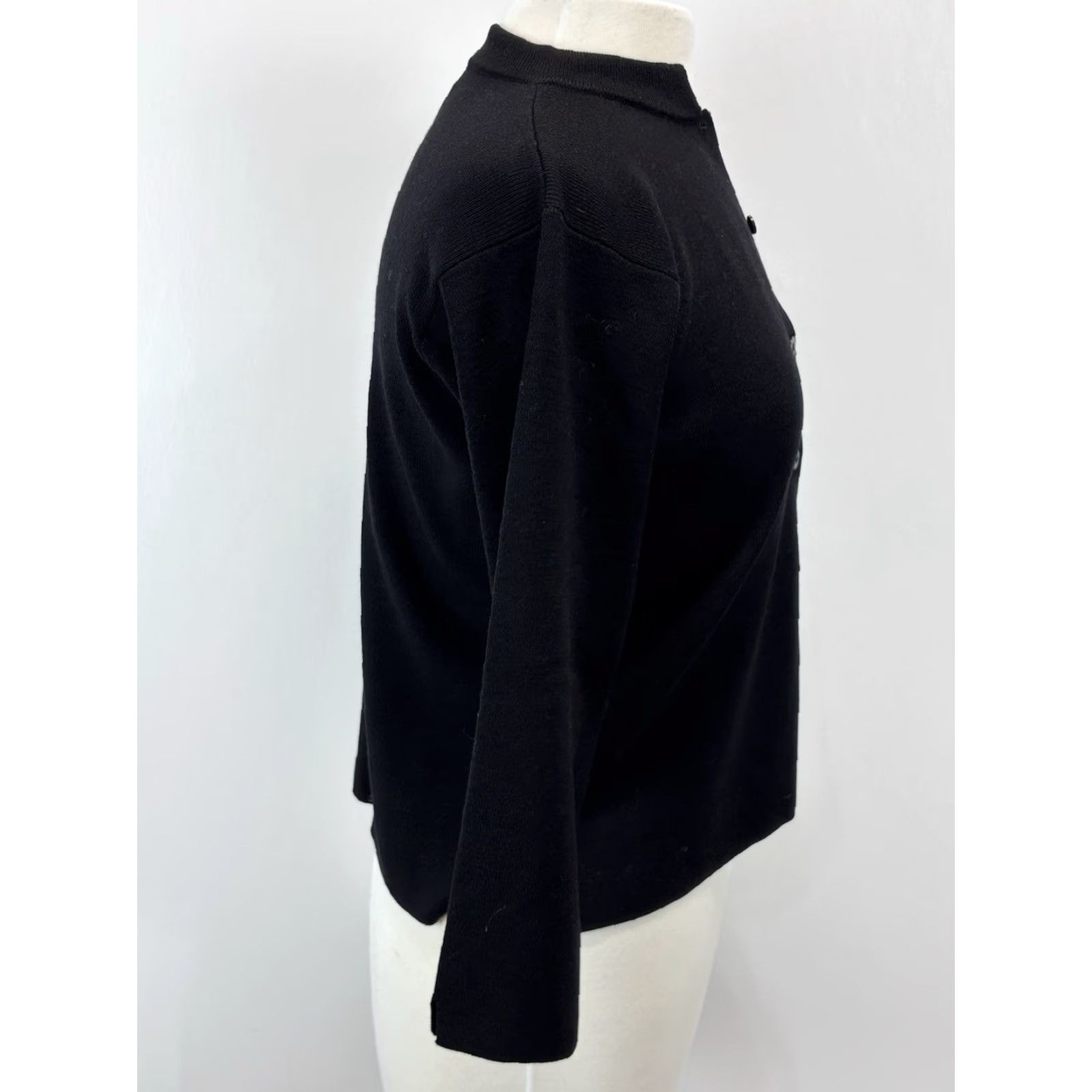 Eileen Fisher Eileen Fisher 100% Wool Black Cardigan Sweater PS Petites Womens Long Sleeve Button Classic Size S / US 4 / IT 40 - 4 Thumbnail