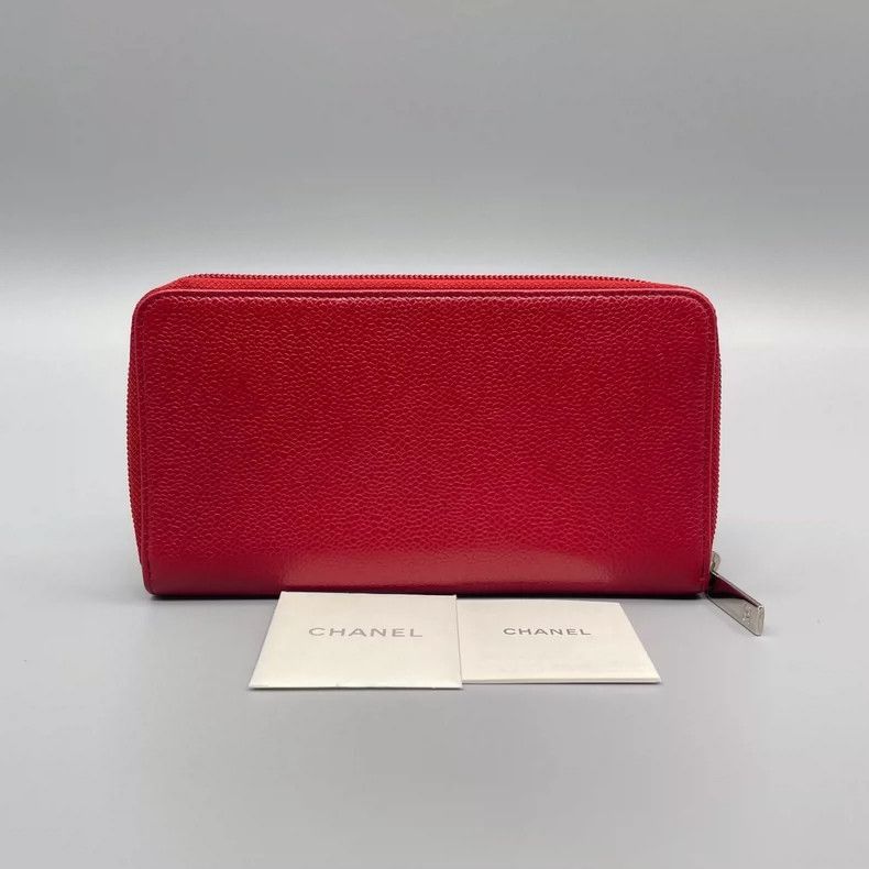 Chanel Chanel Long Wallet in Red Grain Leather -2505 Size ONE SIZE - 2 Thumbnail