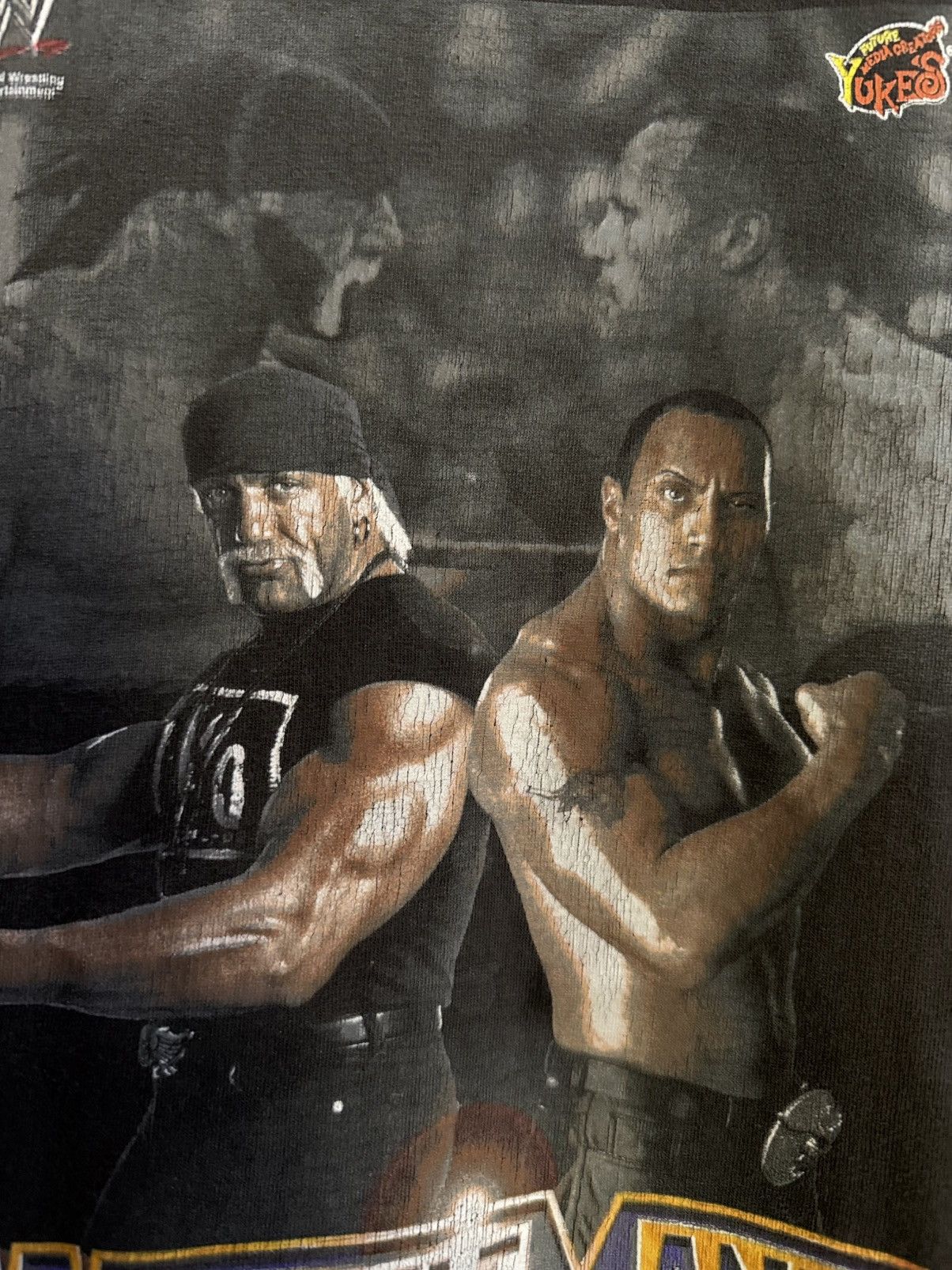 Vintage × WWF Thrashed Vintage 90s Wrestle Mania X8 Hulk hogan The Rock T Size US L / EU 52-54 / 3 - 4 Thumbnail