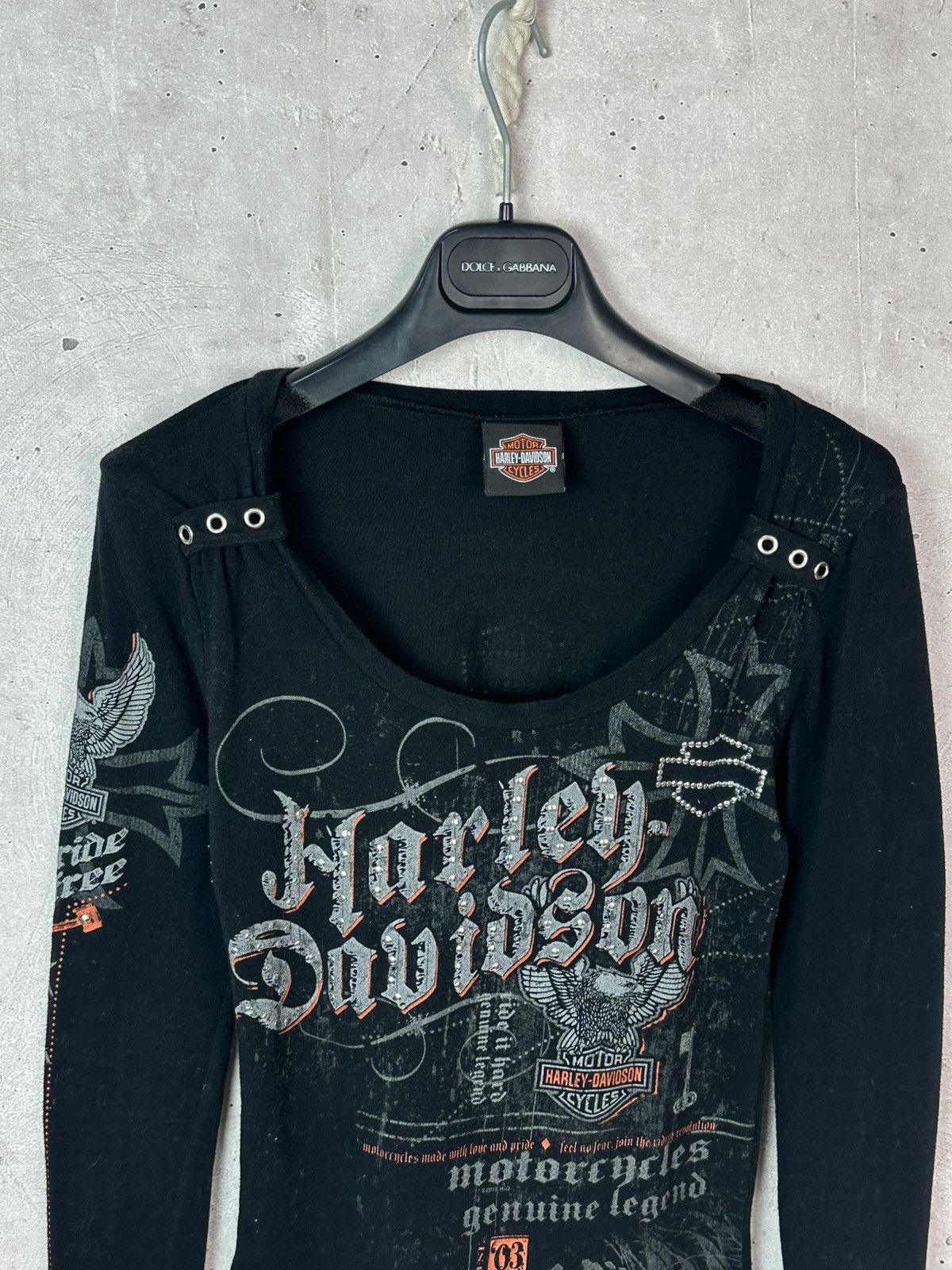Harley Davidson Vintage Harley-Davidson Rare Printed Black Long Sleeve Size S / US 4 / IT 40 - 2 Thumbnail